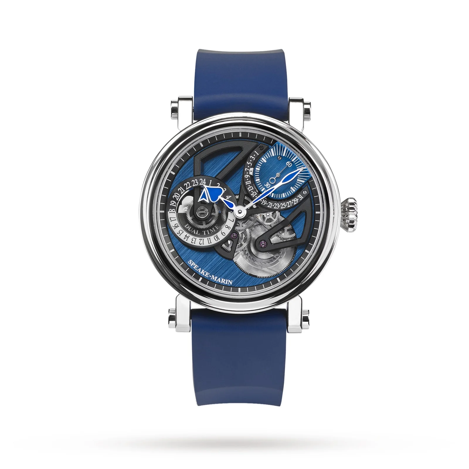 Dual Time Watches of Switzerland Group Edition Blue | 42mm, Titanium, Rubber, Blue Dial