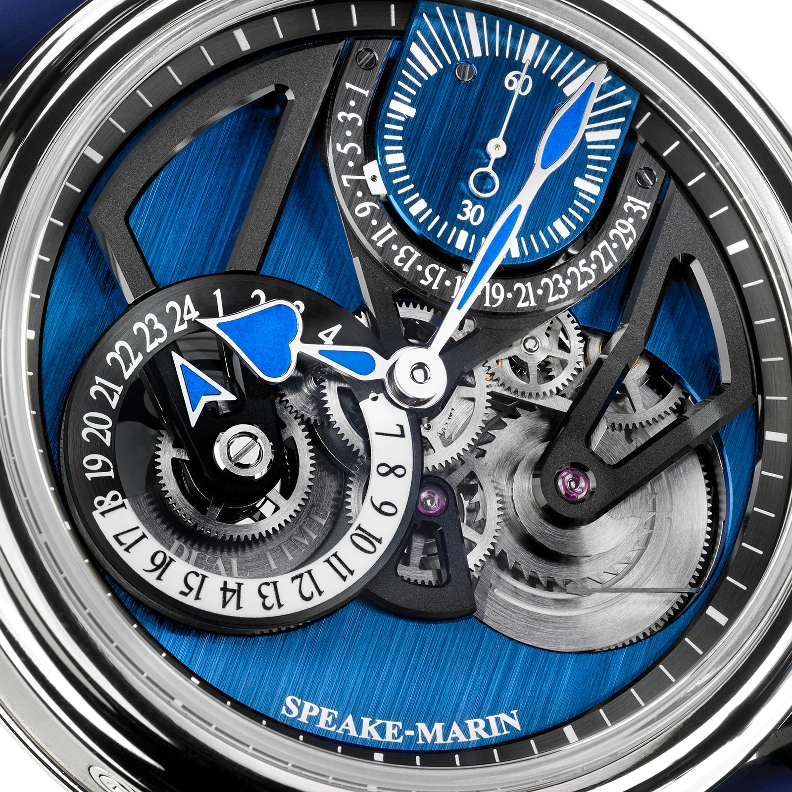 Dual Time Watches of Switzerland Group Edition Blue | 42mm, Titanium, Rubber, Blue Dial - Image 5