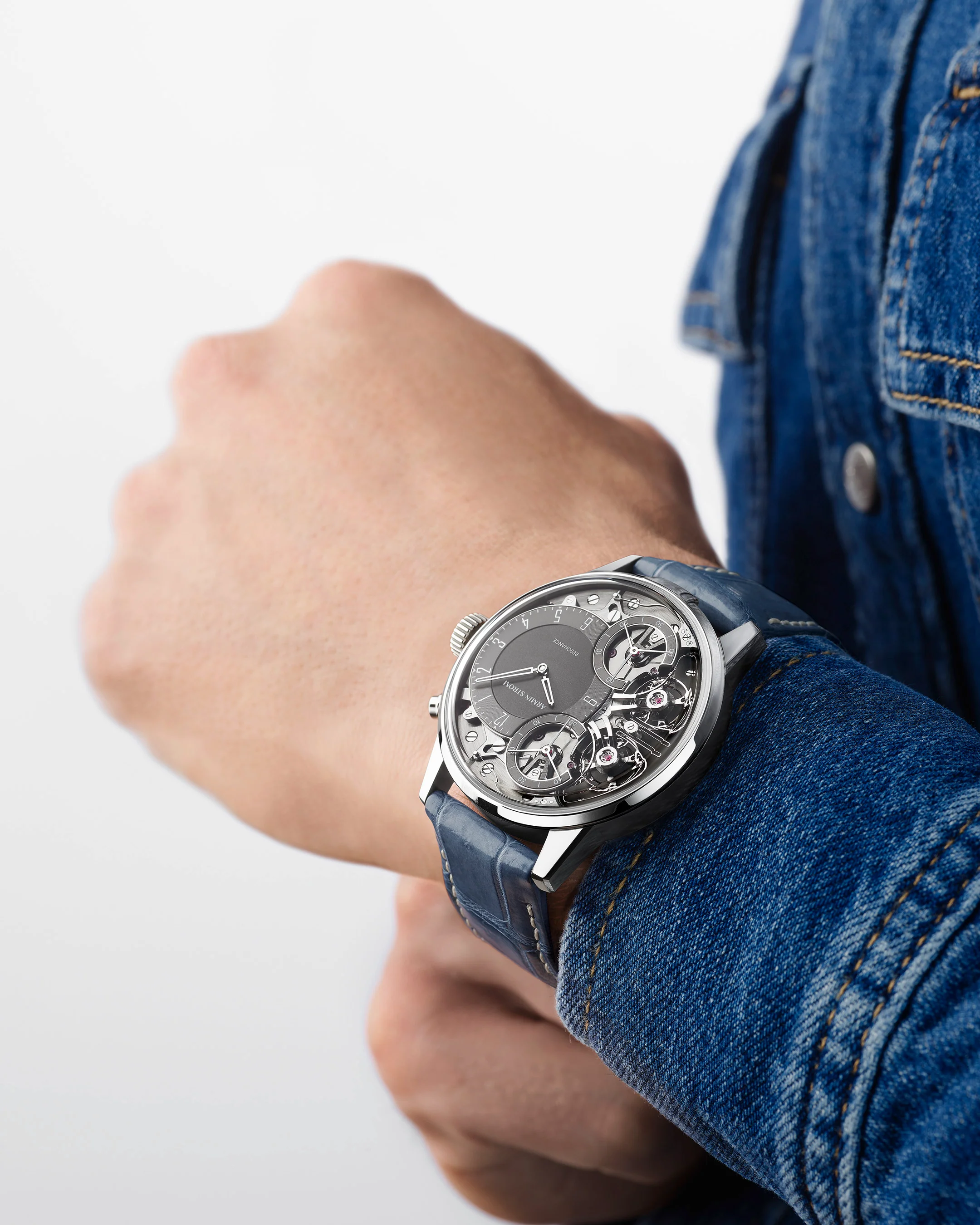 Mirrored Force Resonance First Edition | 43mm, 18K Rose Gold, Leather, Black Dial - Image 5