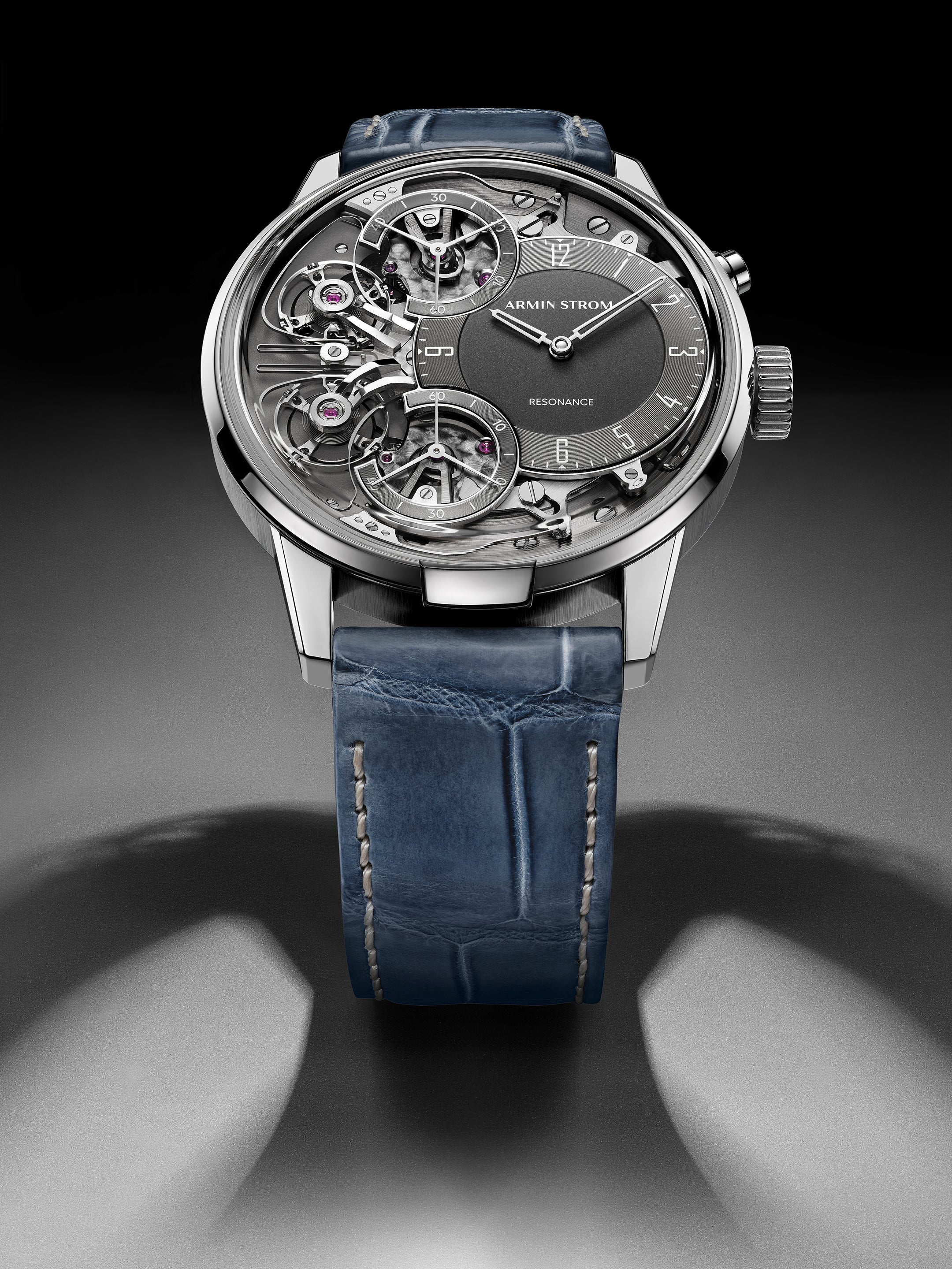 Mirrored Force Resonance First Edition | 43mm, 18K Rose Gold, Leather, Black Dial - Image 7