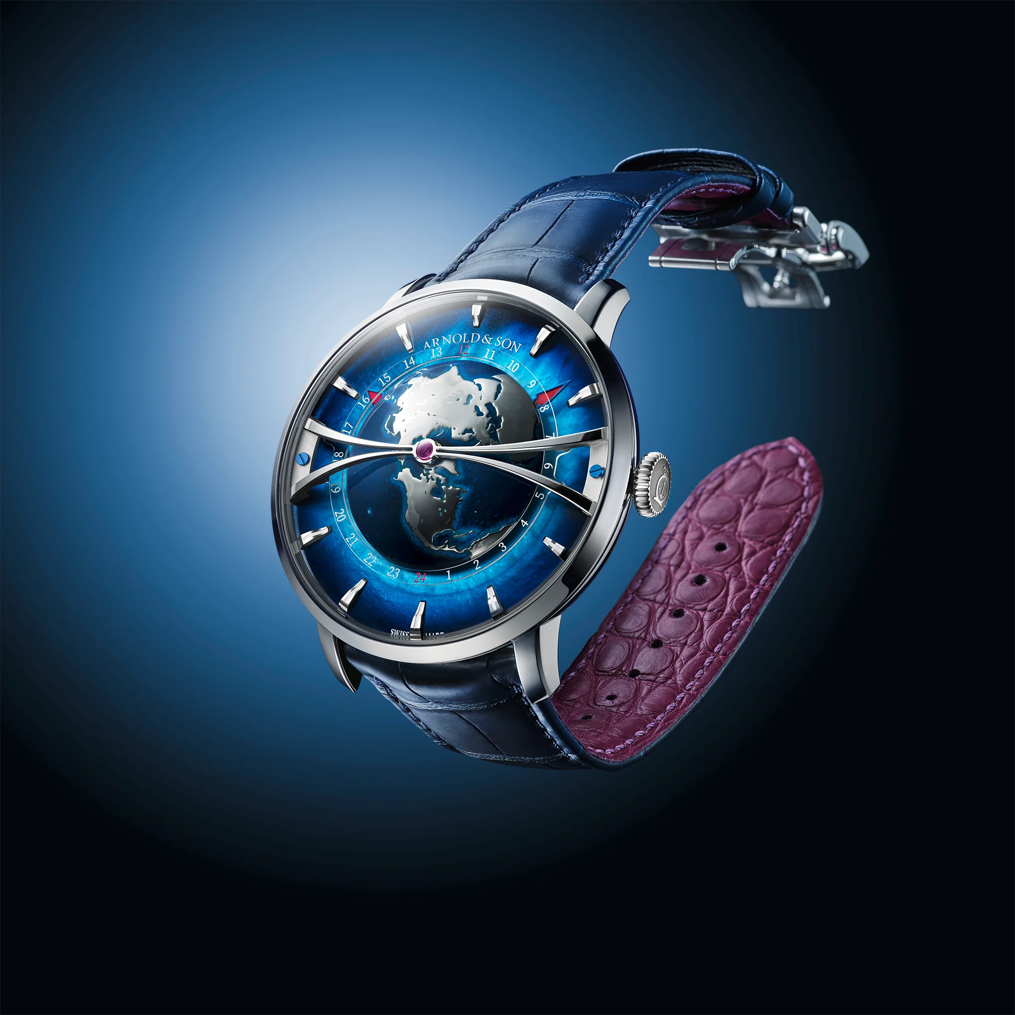 Globetrotter Platinum | 45mm, Platinum, Leather, Blue Dial - Image 5