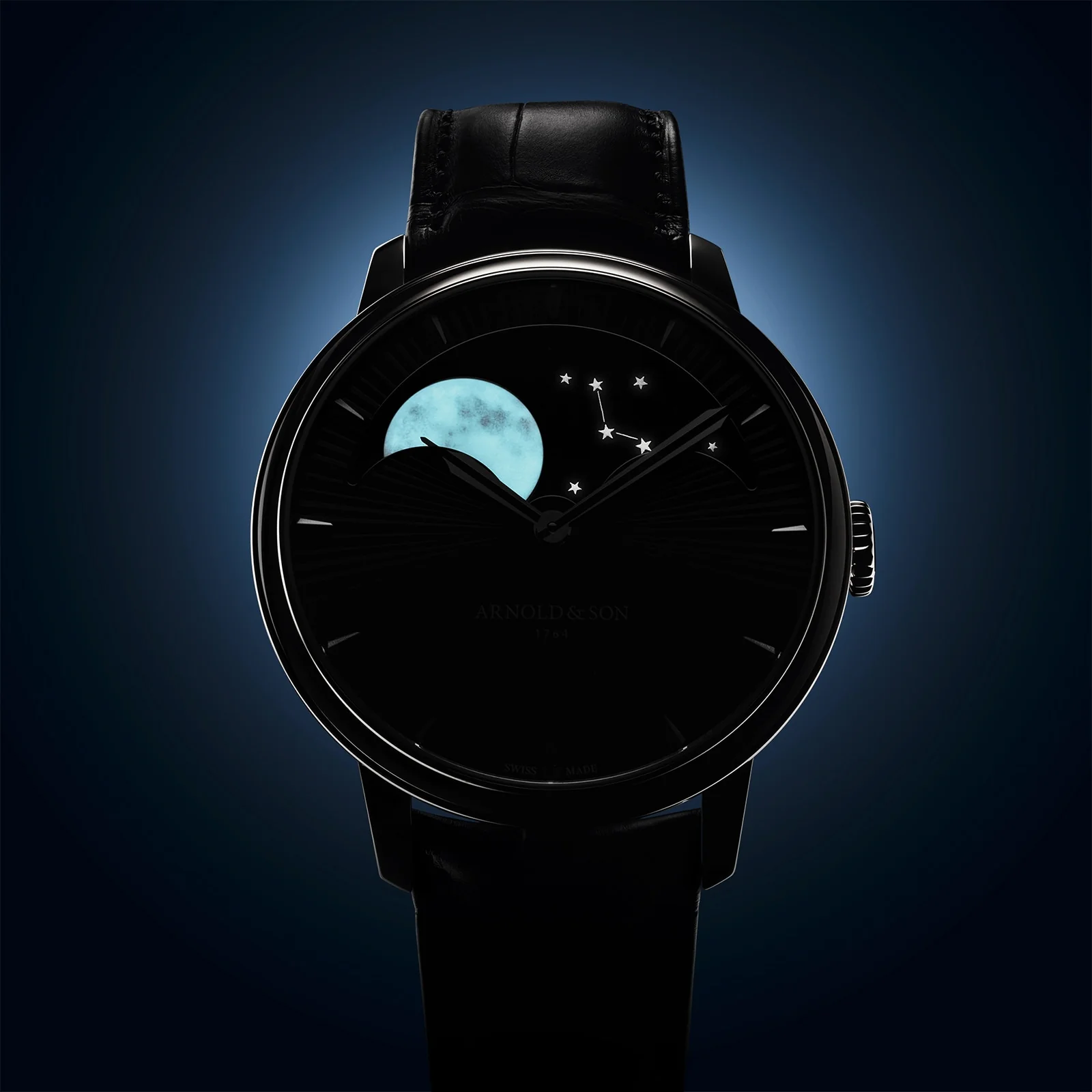 Perpetual Moon 41.5mm Platinum | 41.5mm, Platinum, Alligator Leather, Blue Dial - Image 5