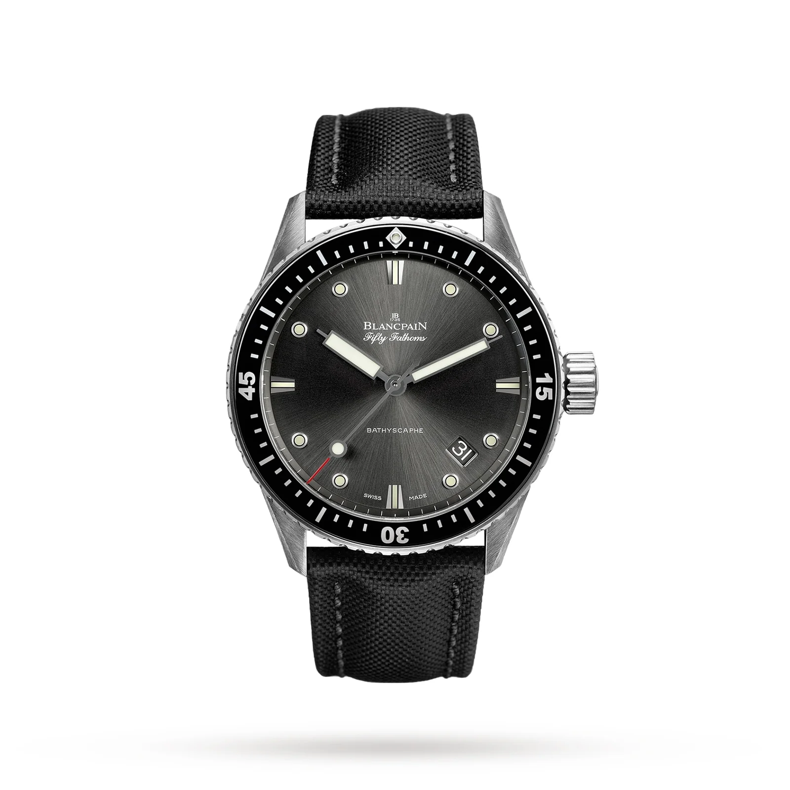 Fifty Fathoms Bathyscaphe | 43mm, Steel, Fabric, Black Dial