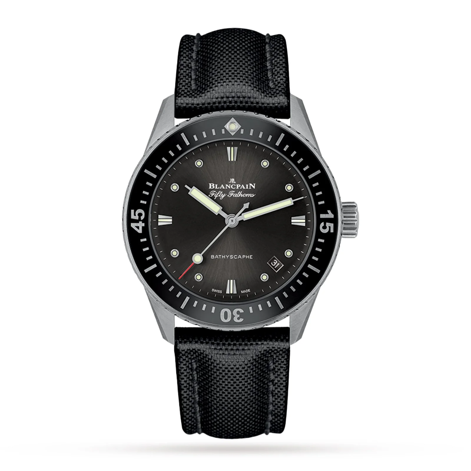 Fifty Fathoms Bathyscaphe | 38mm, Steel, Fabric, Black Dial