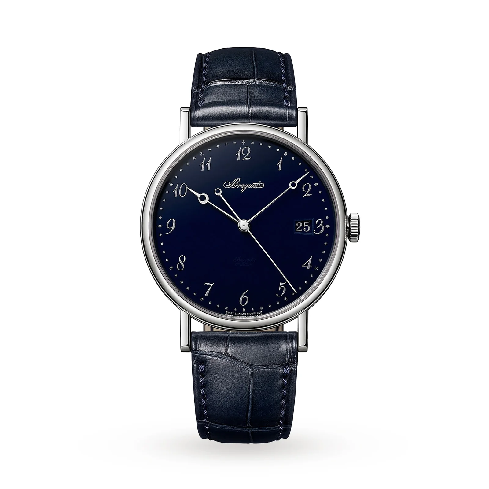 Classique 5177 | 38mm, 18K White Gold, Leather, Blue Dial