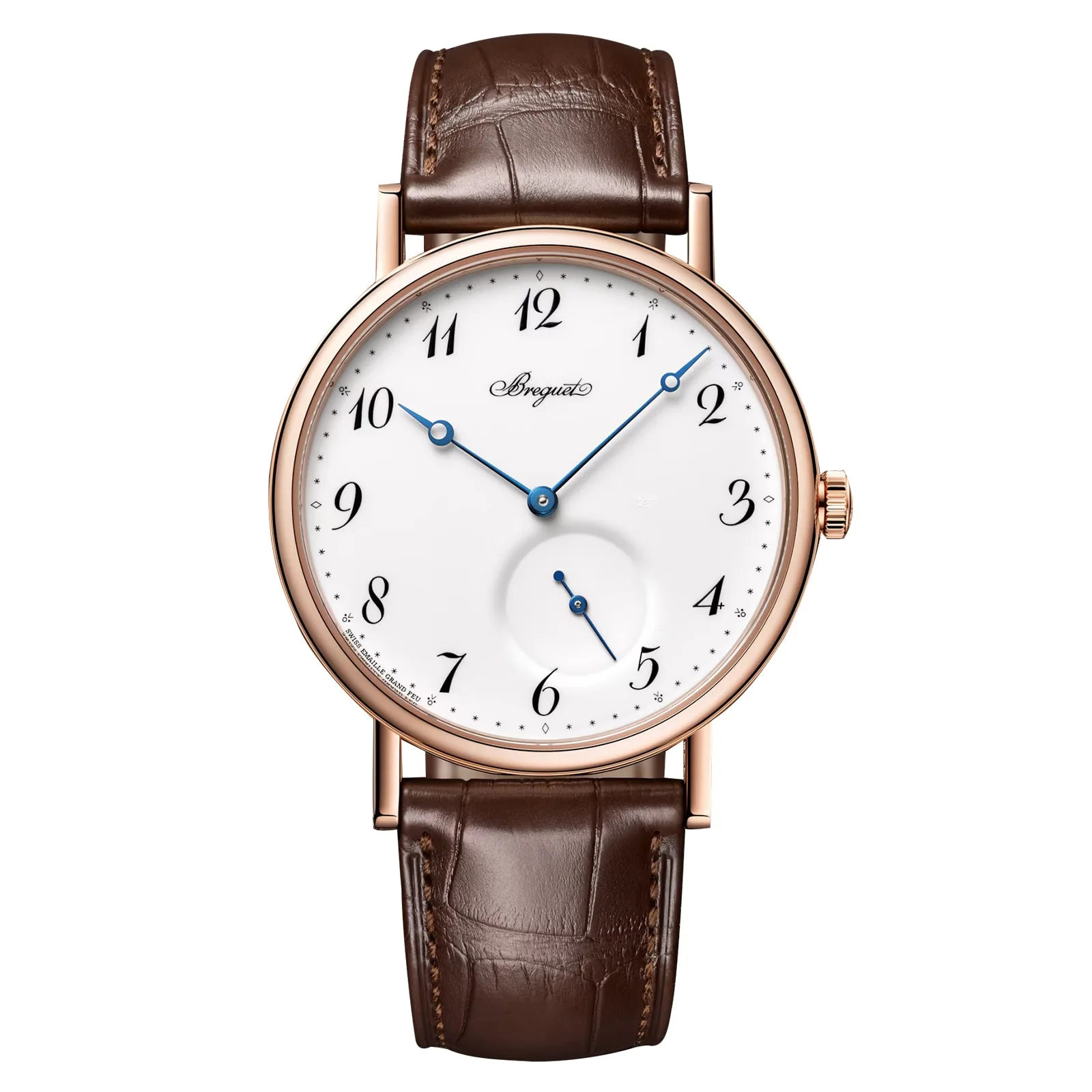 Classique 7147 | 40mm, 18K Rose Gold, Leather, White Dial