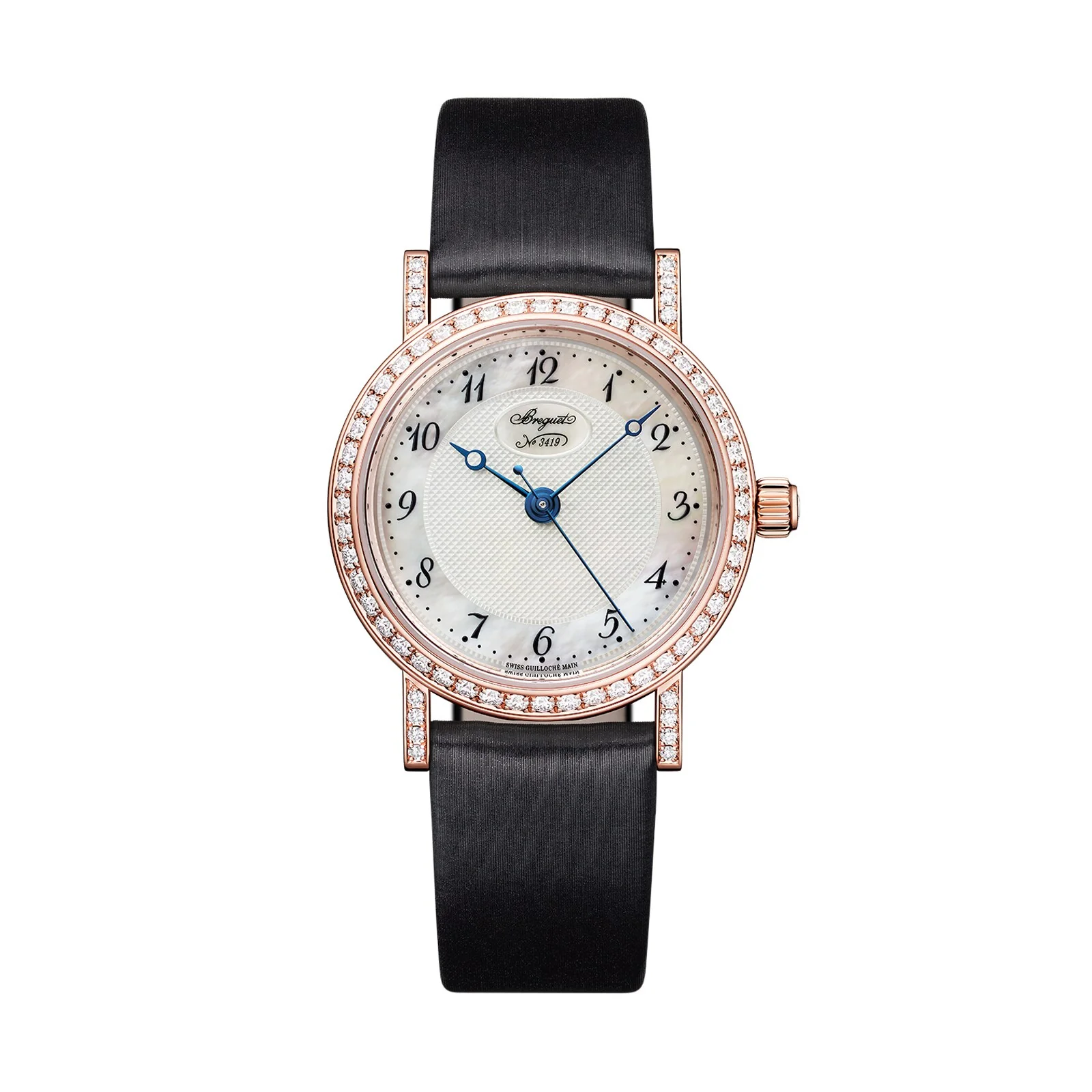 Classique 8068 | 30mm, 18K Rose Gold, Satin, White Mother of Pearl Dial