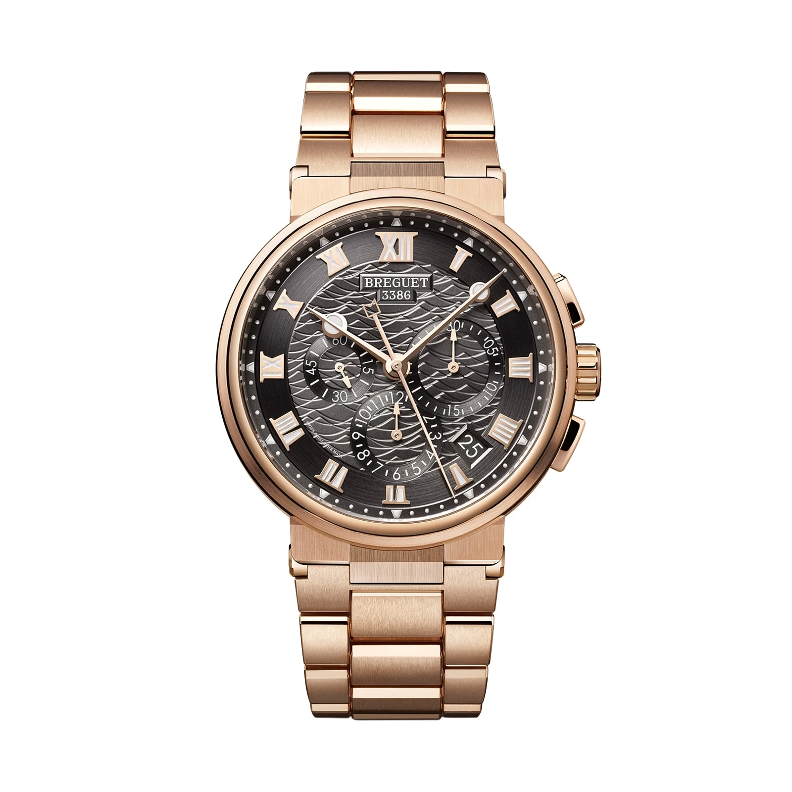 Marine Chronographe 5527 | 42.5mm, 18K Rose Gold, Grey Dial