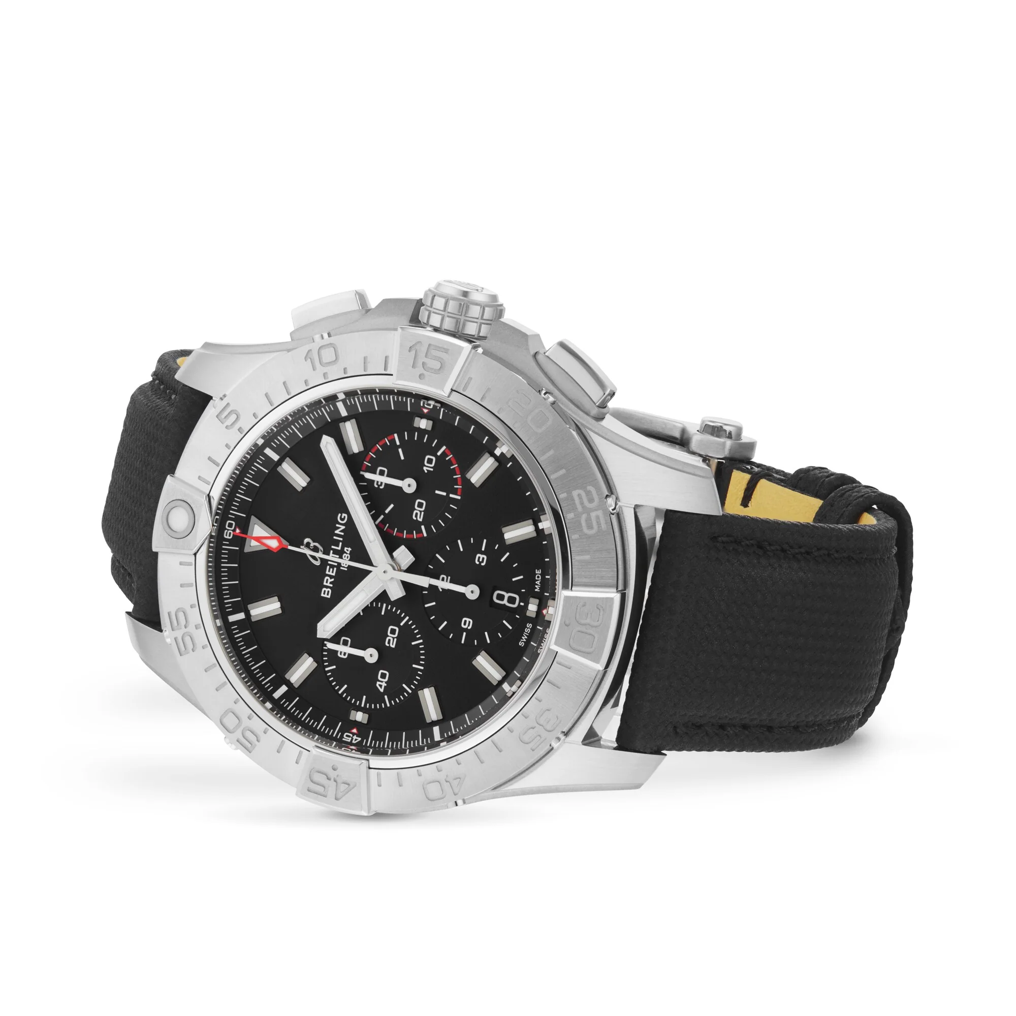 Avenger B01 Chronograph 44 | 44mm, Steel, Leather, Black Dial - Image 3