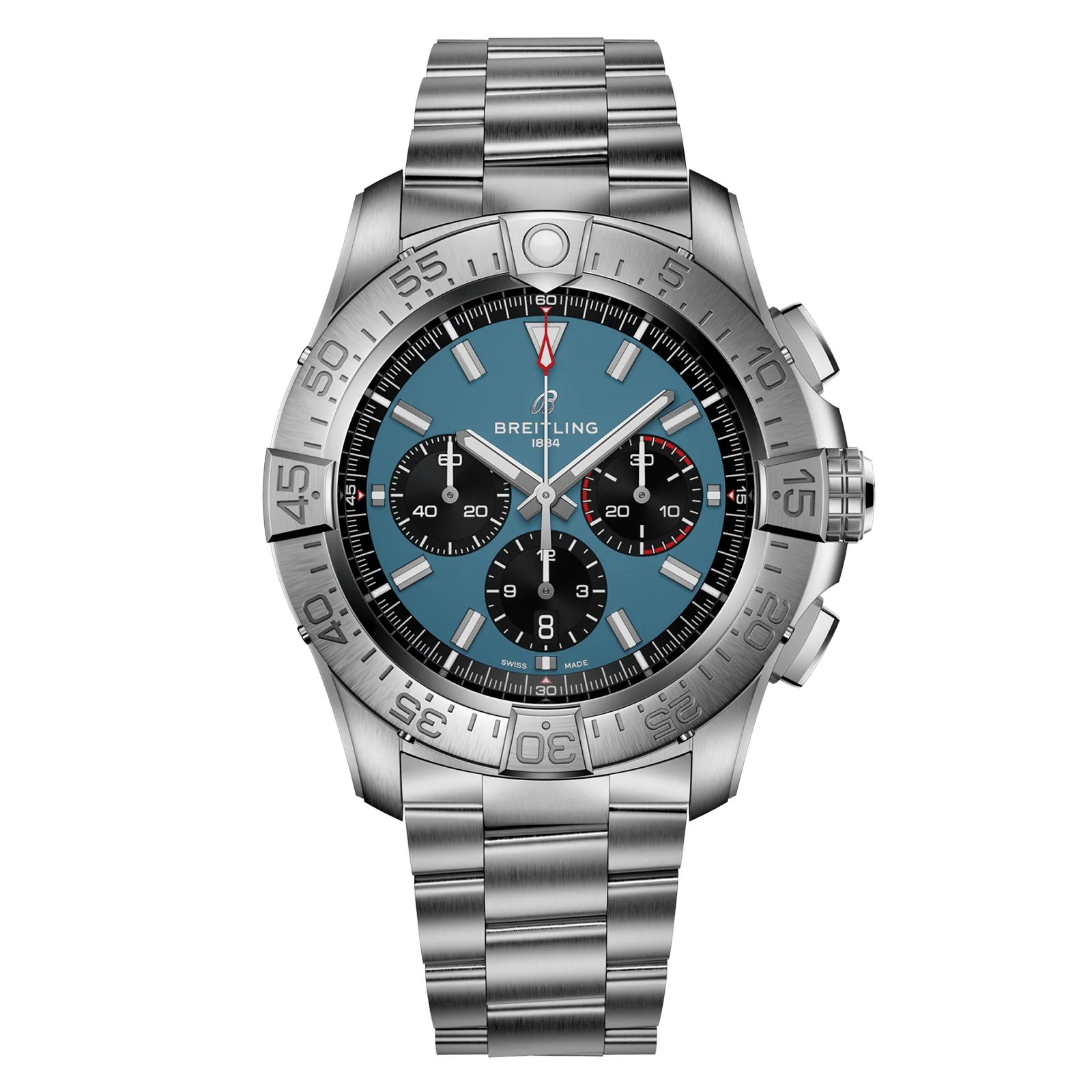 Super Avenger B01 Chronograph 46 | 46mm, Steel, Blue Dial