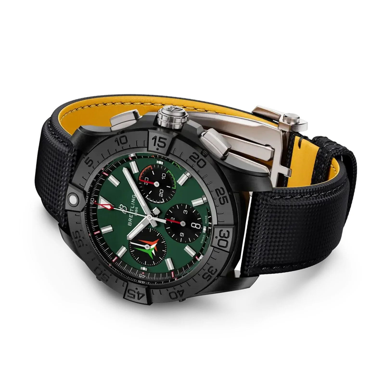 Avenger B01 Chronograph 42 | 42mm, Ceramic & Titanium, Fabric, Green Dial - Image 3