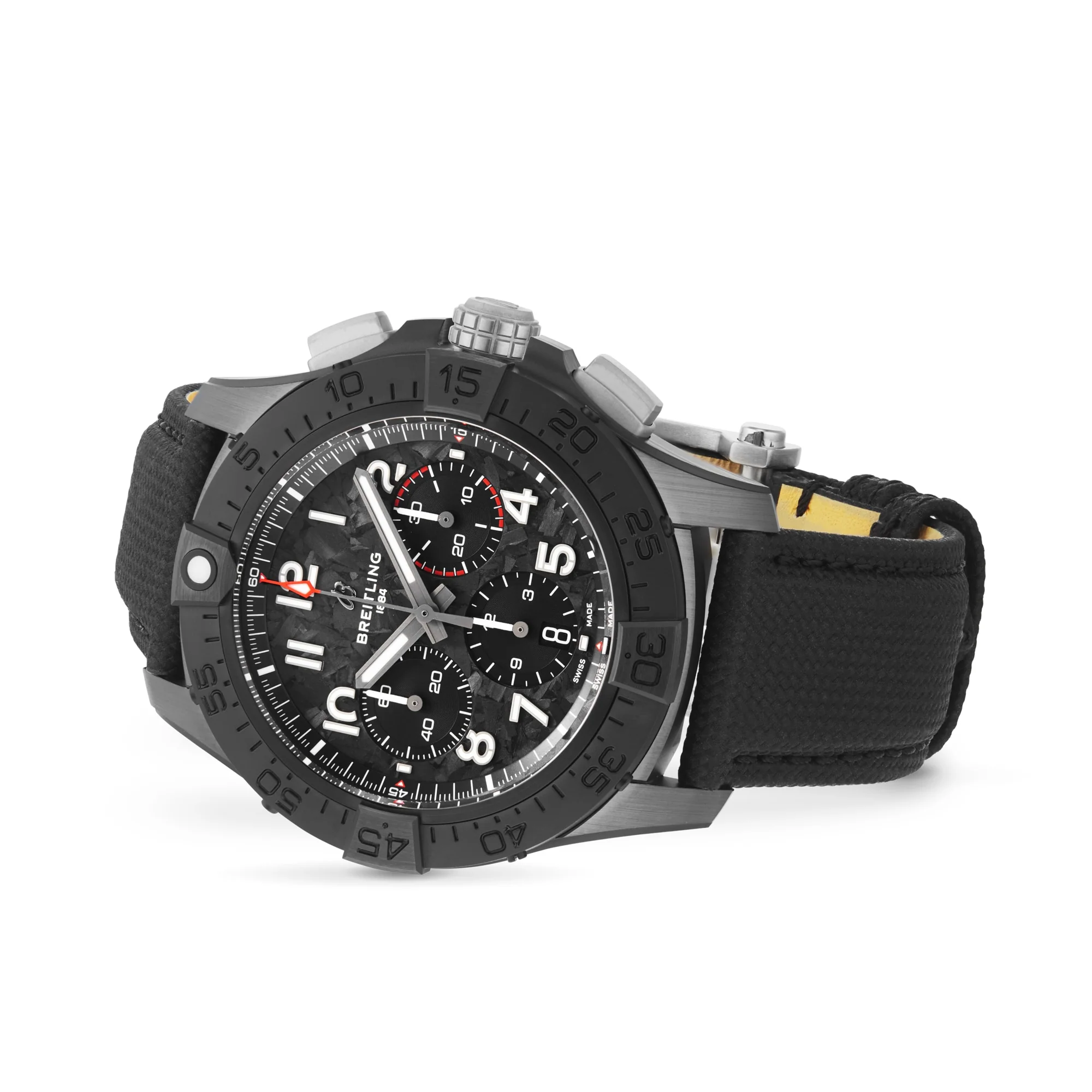 Avenger B01 Chronograph 44 Night Mission | 44mm, Ceramic, Leather, Black Dial - Image 3