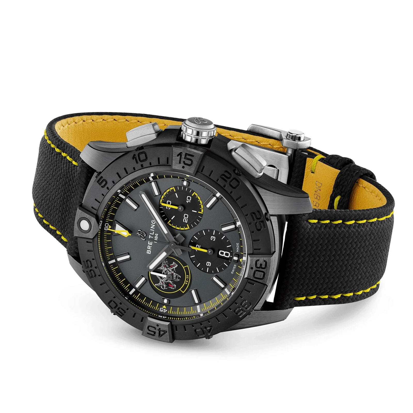 Avenger B01 Chronograph 44 Night Mission Bloodhounds | 44mm, Ceramic, Leather, Grey Dial - Image 3