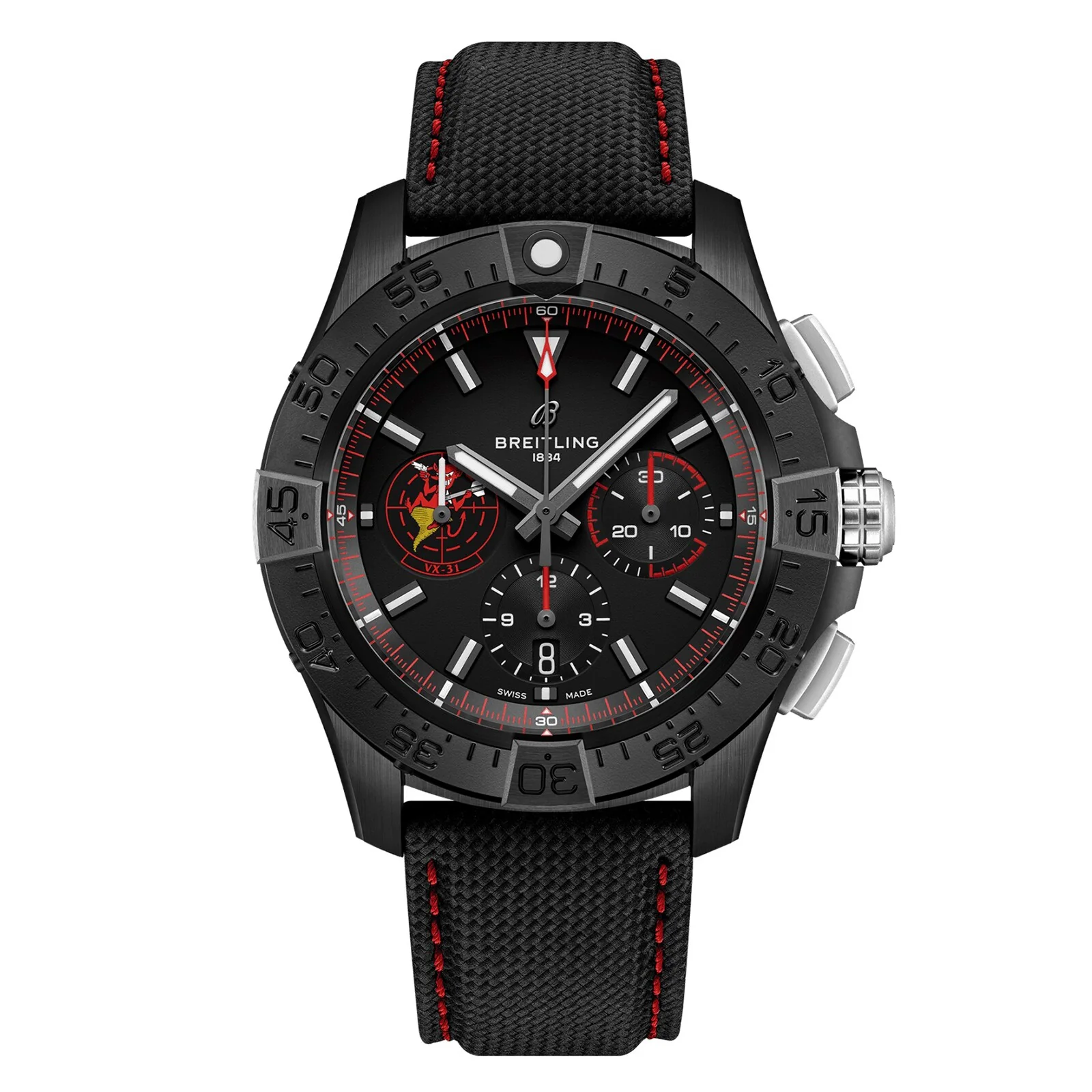 Avenger B01 Chronograph 44 Night Mission Dust Devils | 44mm, Ceramic, Leather, Black Dial