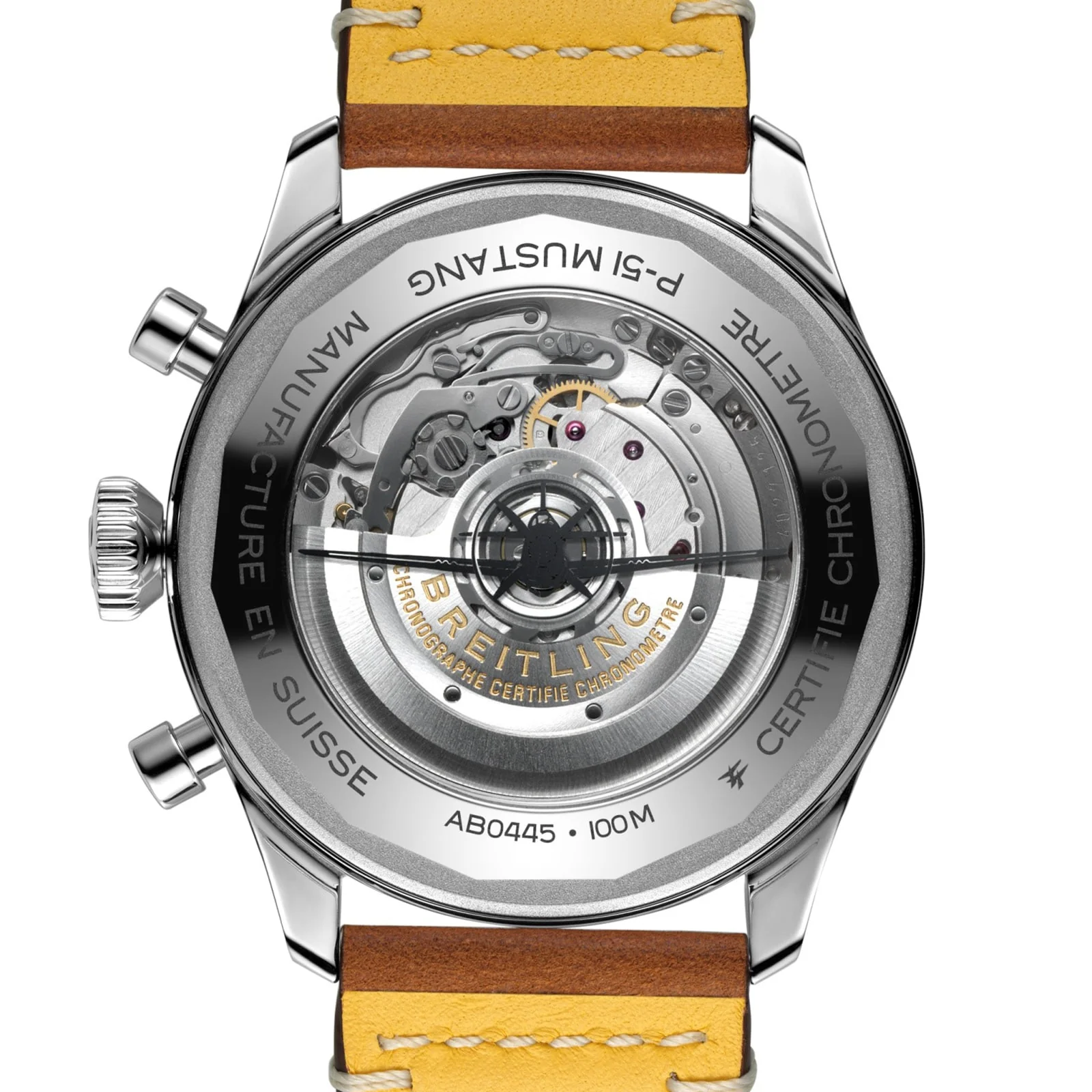 Super AVI B04 Chronograph GMT 46 P-51 Mustang | 46mm, Steel, Leather, Black Dial - Image 2