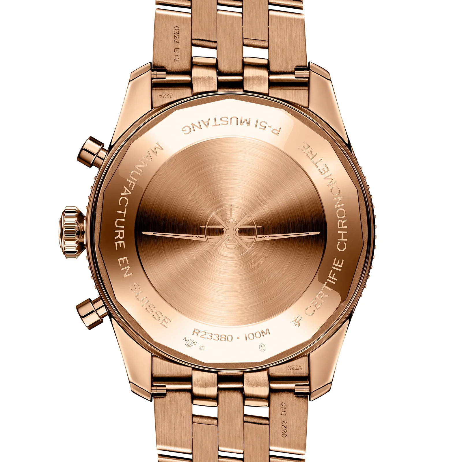 Classic AVI Chronograph 42 P-51 Mustang | 42mm, 18K Rose Gold, Black Dial - Image 2