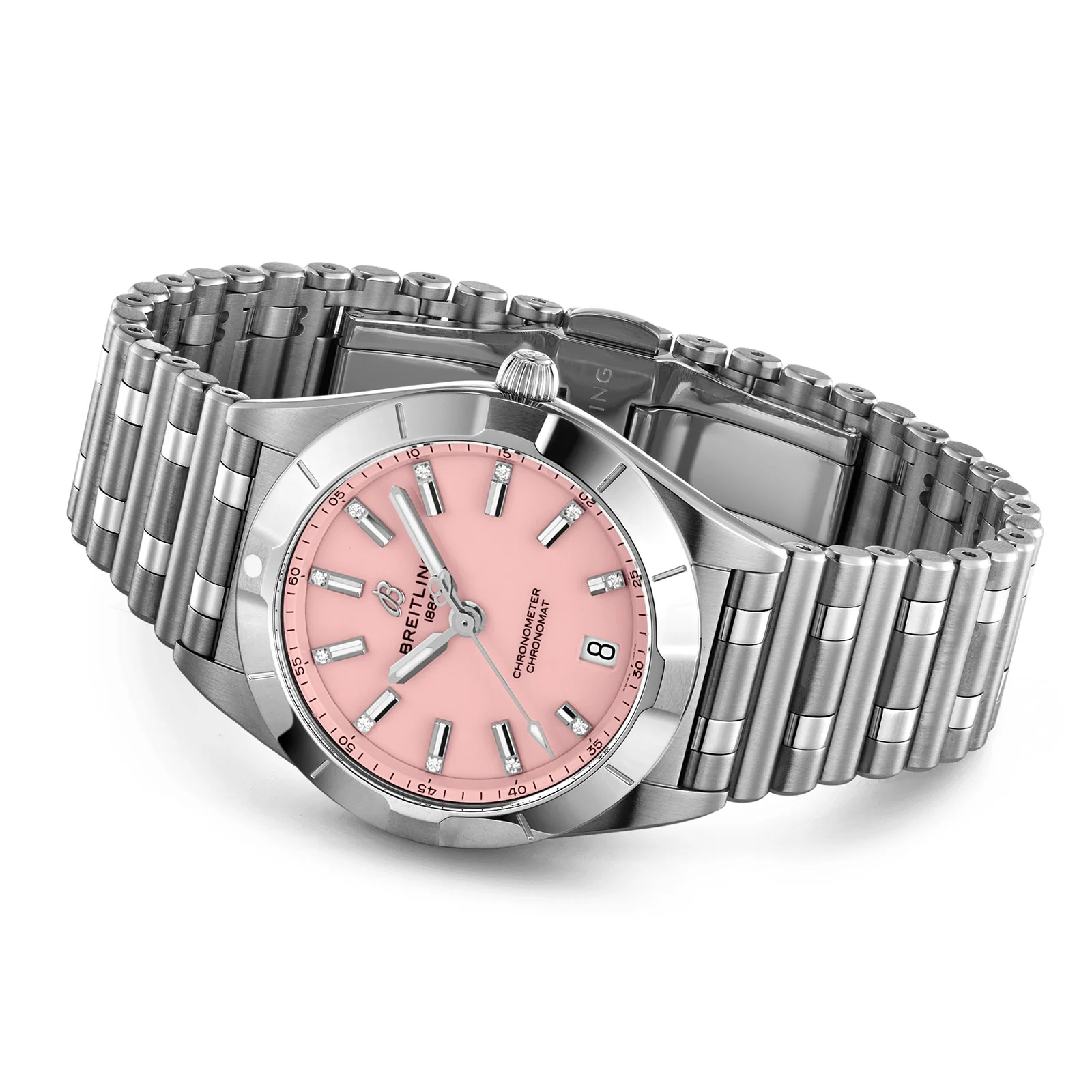 Chronomat 32 | 32mm, Steel, Diamond Pink Dial - Image 3