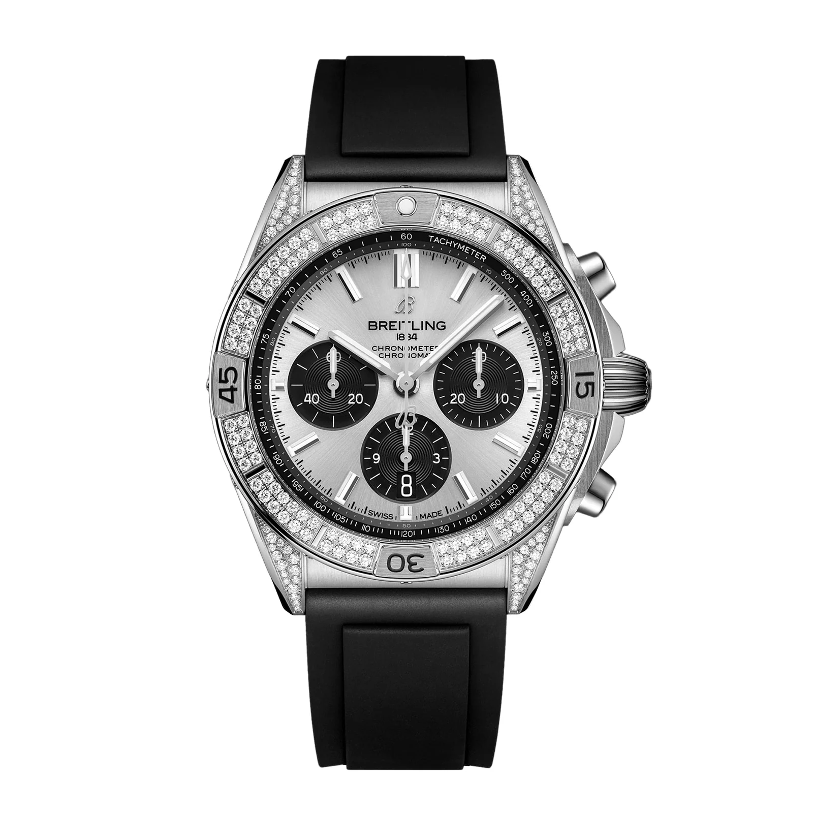 Chronomat B01 42 | 42mm, Steel, Rubber, Diamond Silver Dial