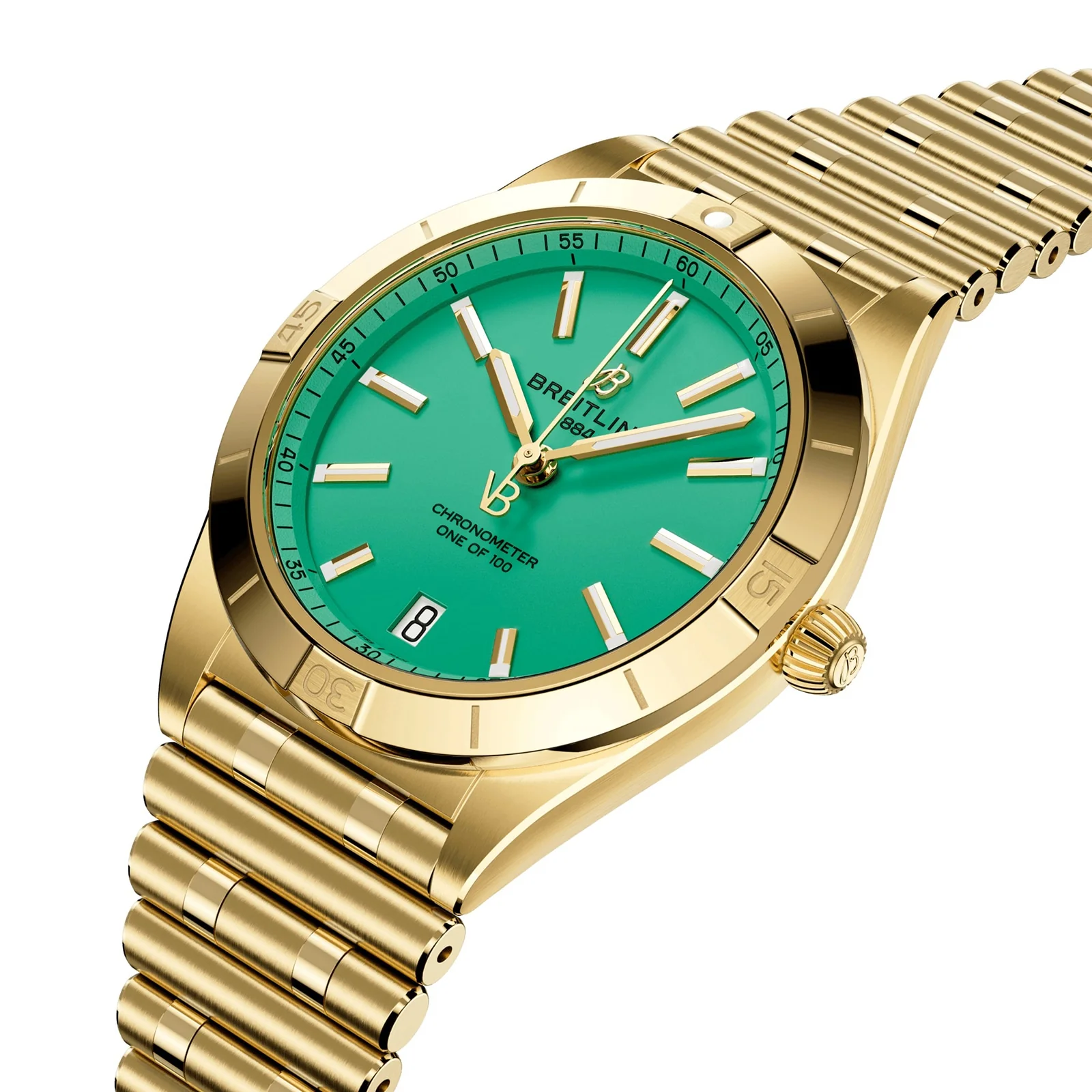 Chronomat Automatic 36 Victoria Beckham | 36mm, 18K Yellow Gold, Green Dial - Image 3