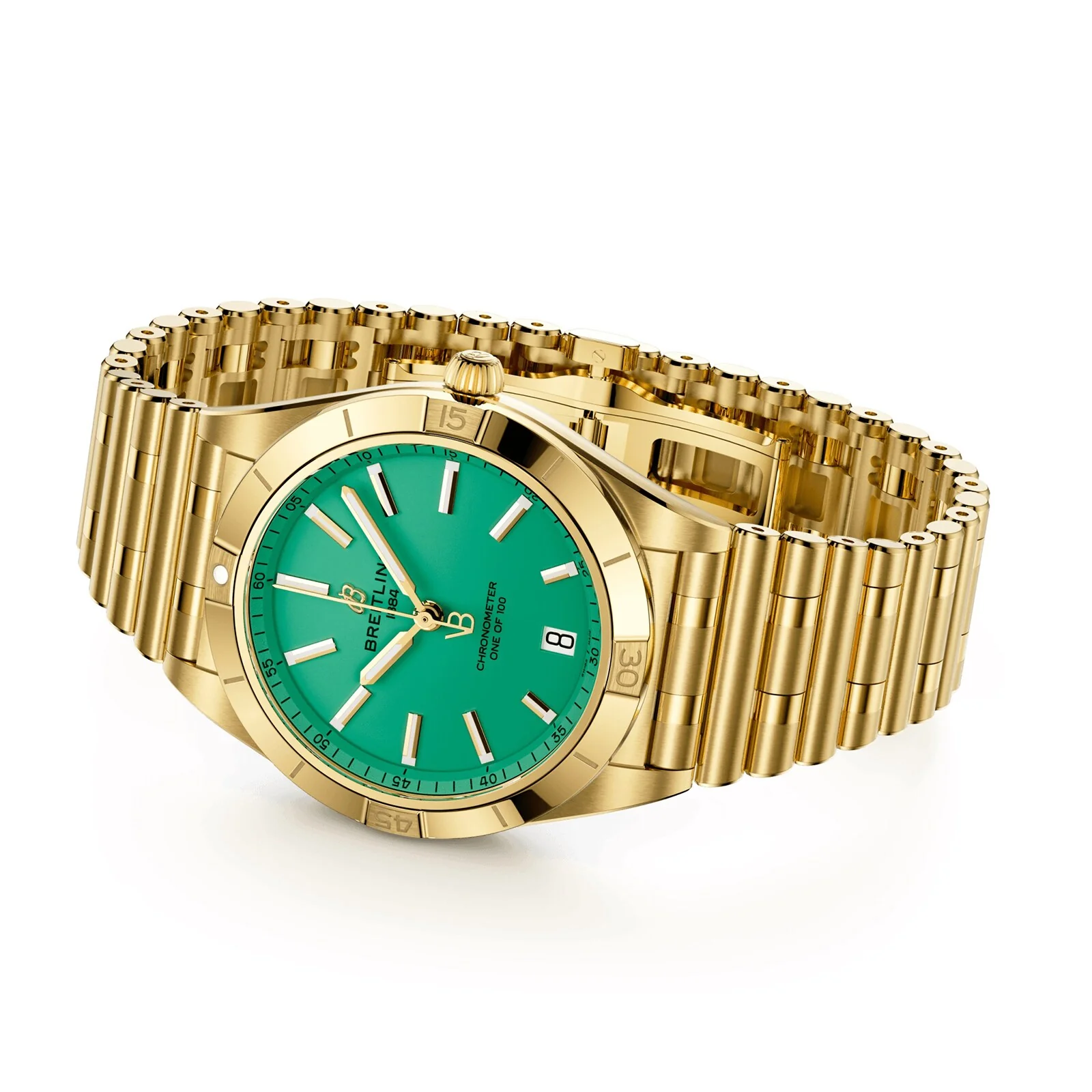 Chronomat Automatic 36 Victoria Beckham | 36mm, 18K Yellow Gold, Green Dial - Image 4