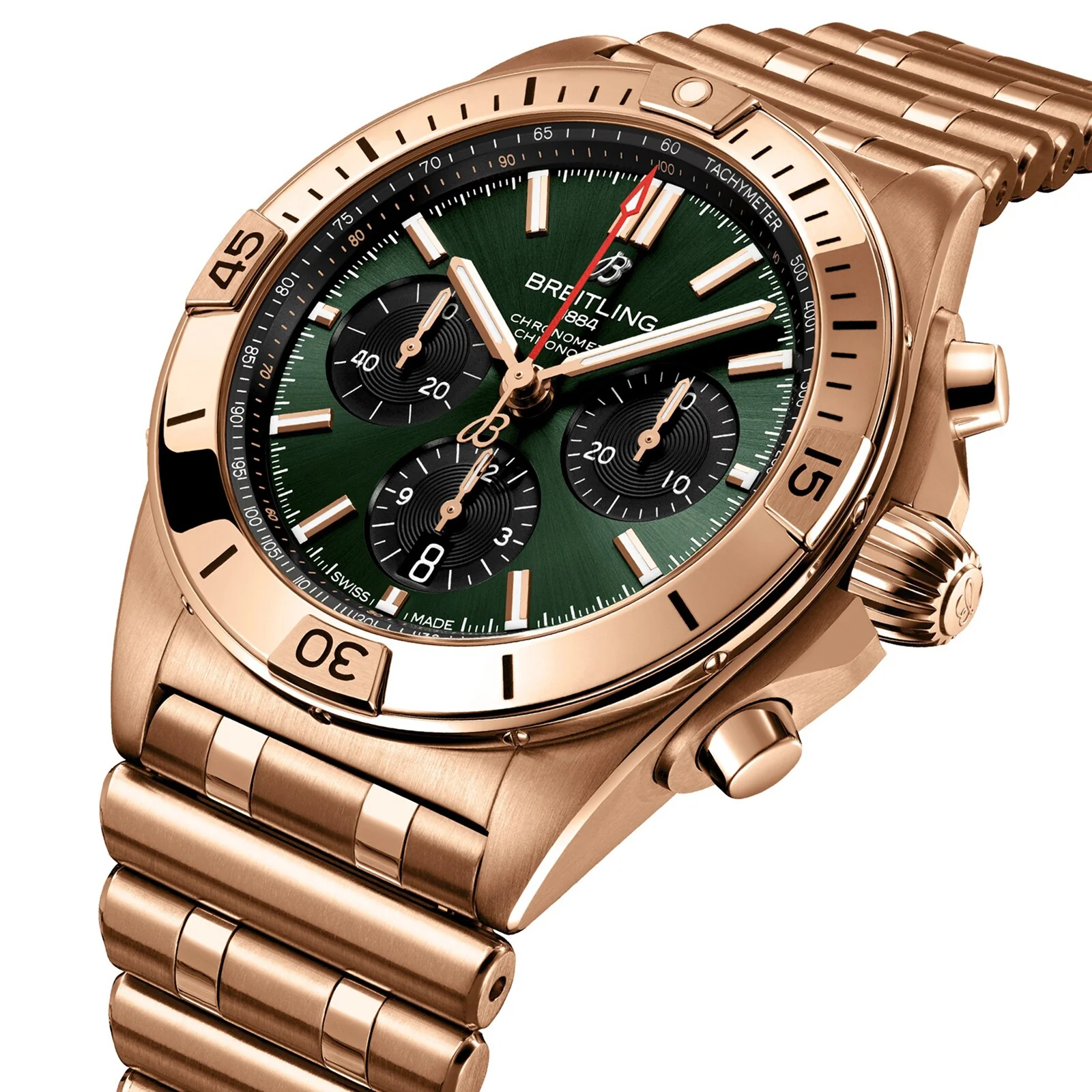 Chronomat B01 42 | 42mm, 18K Rose Gold, Green Dial - Image 2