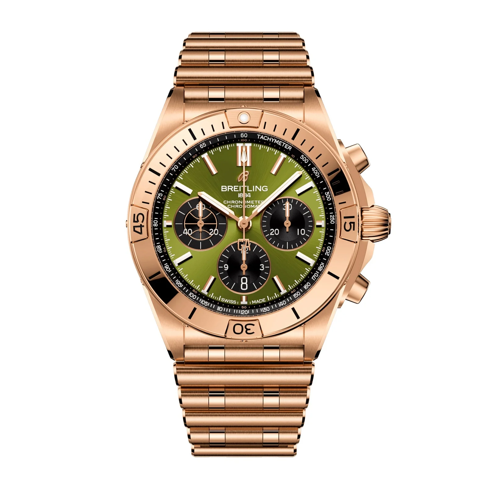 Chronomat B01 42 Giannis Antetokounmpo | 42mm, 18K Rose Gold, Green Dial