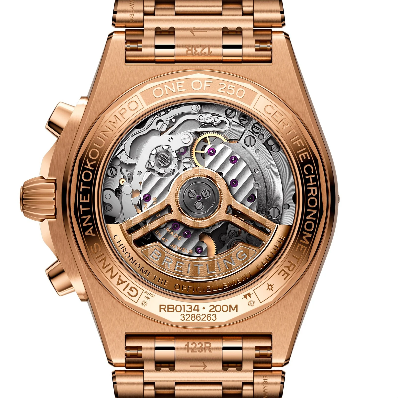 Chronomat B01 42 Giannis Antetokounmpo | 42mm, 18K Rose Gold, Green Dial - Image 4