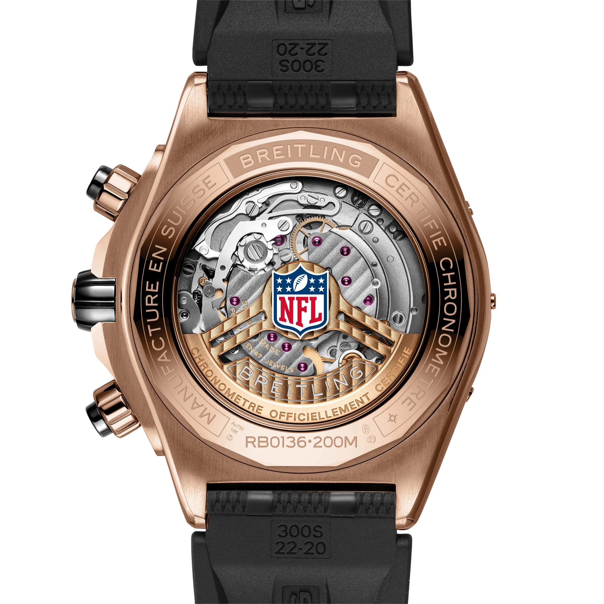 Super Chronomat B01 44 Philadelphia Eagles | 44mm, 18K Rose Gold, Rubber, Green Dial - Image 2
