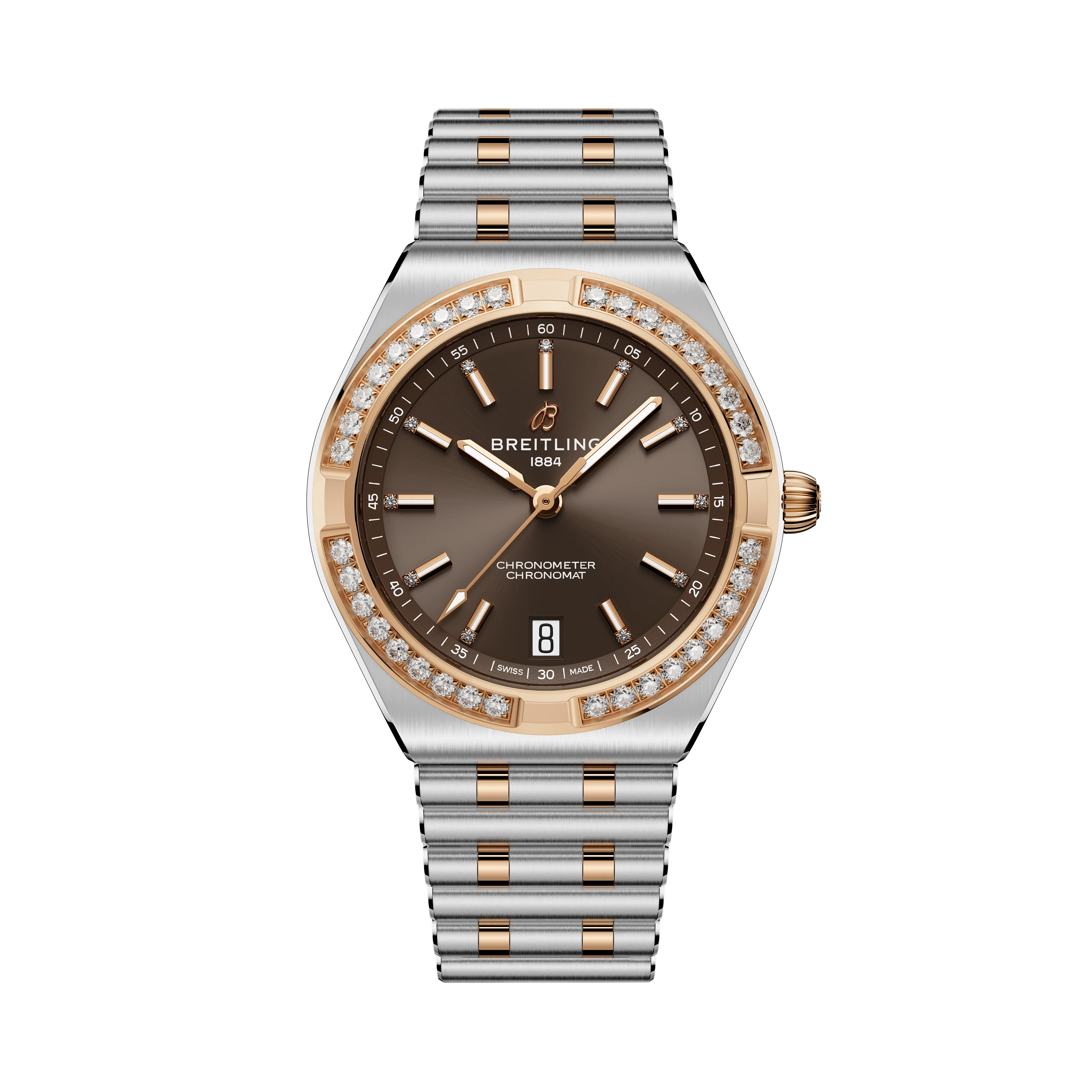Chronomat Automatic 36 | 36mm, Two-Tone Stainless Steel & 18K Rose Gold, Diamond Brown Dial