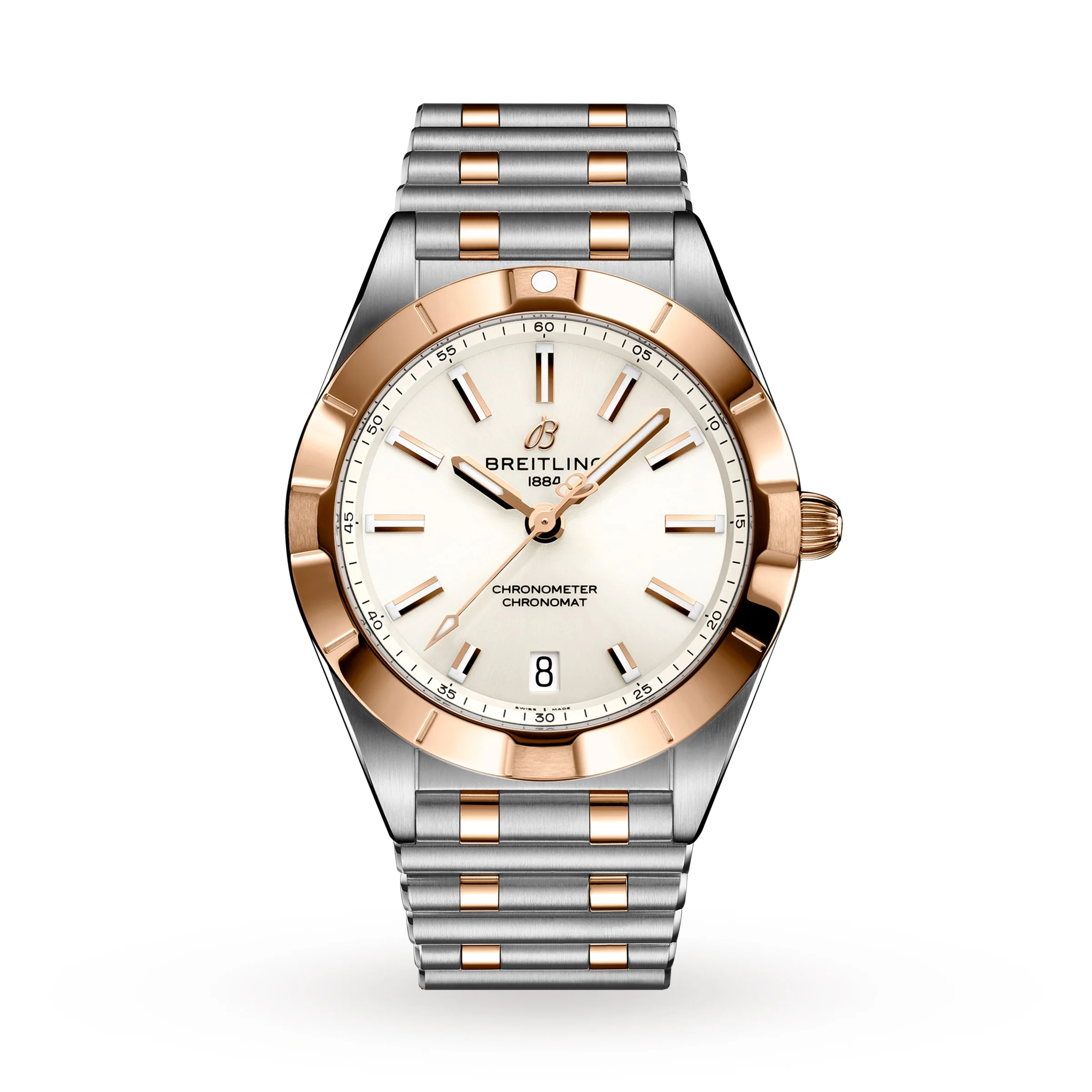 Chronomat 32 | 32mm, Two-Tone Steel & 18K Rose Gold, White Dial