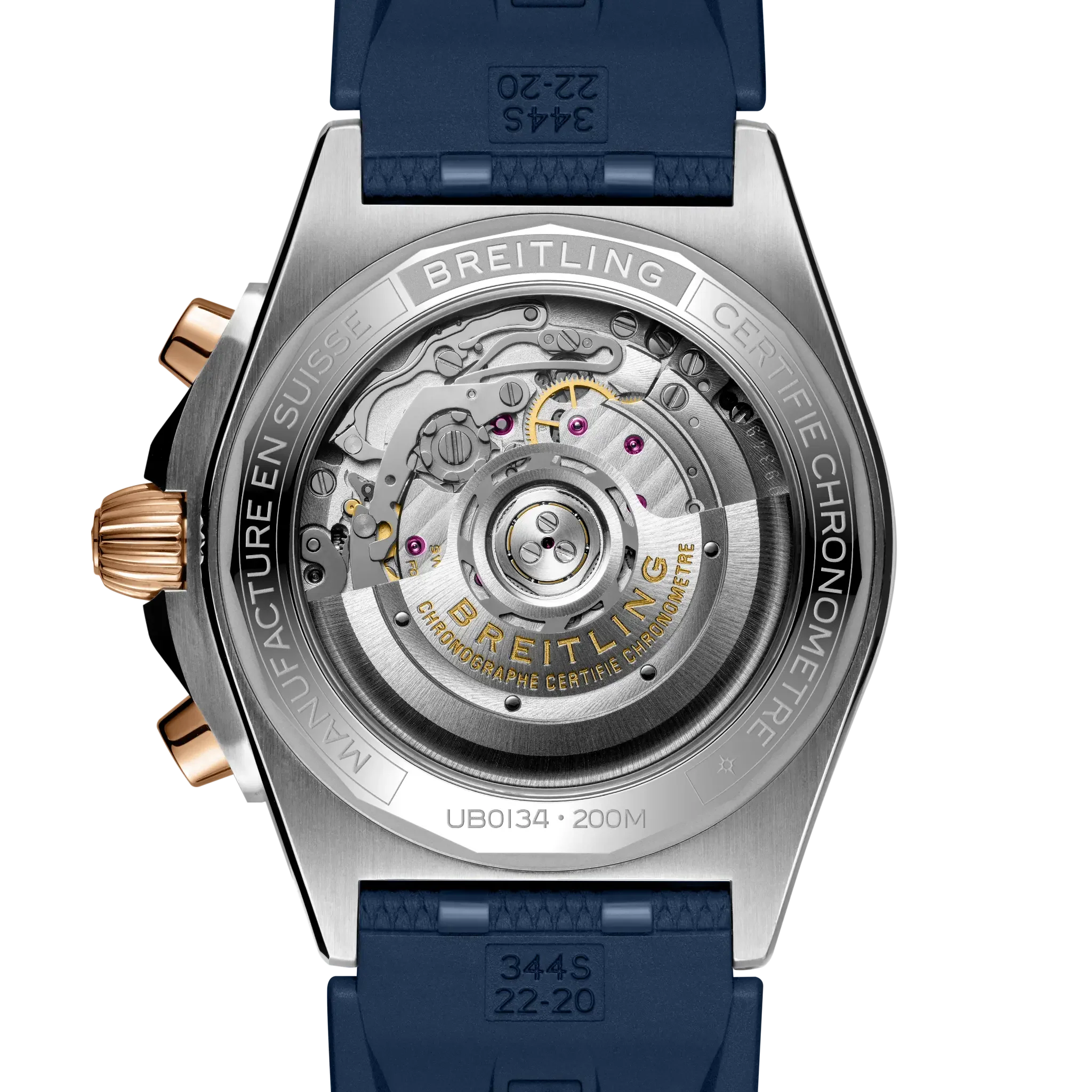 Chronomat B01 42 | 42mm, Steel & 18K Rose Gold, Rubber, Blue Dial - Image 3
