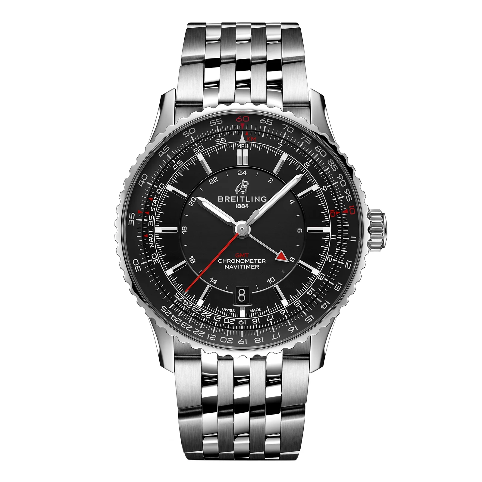 Navitimer Automatic GMT 41 | 41mm, Steel, Black Dial