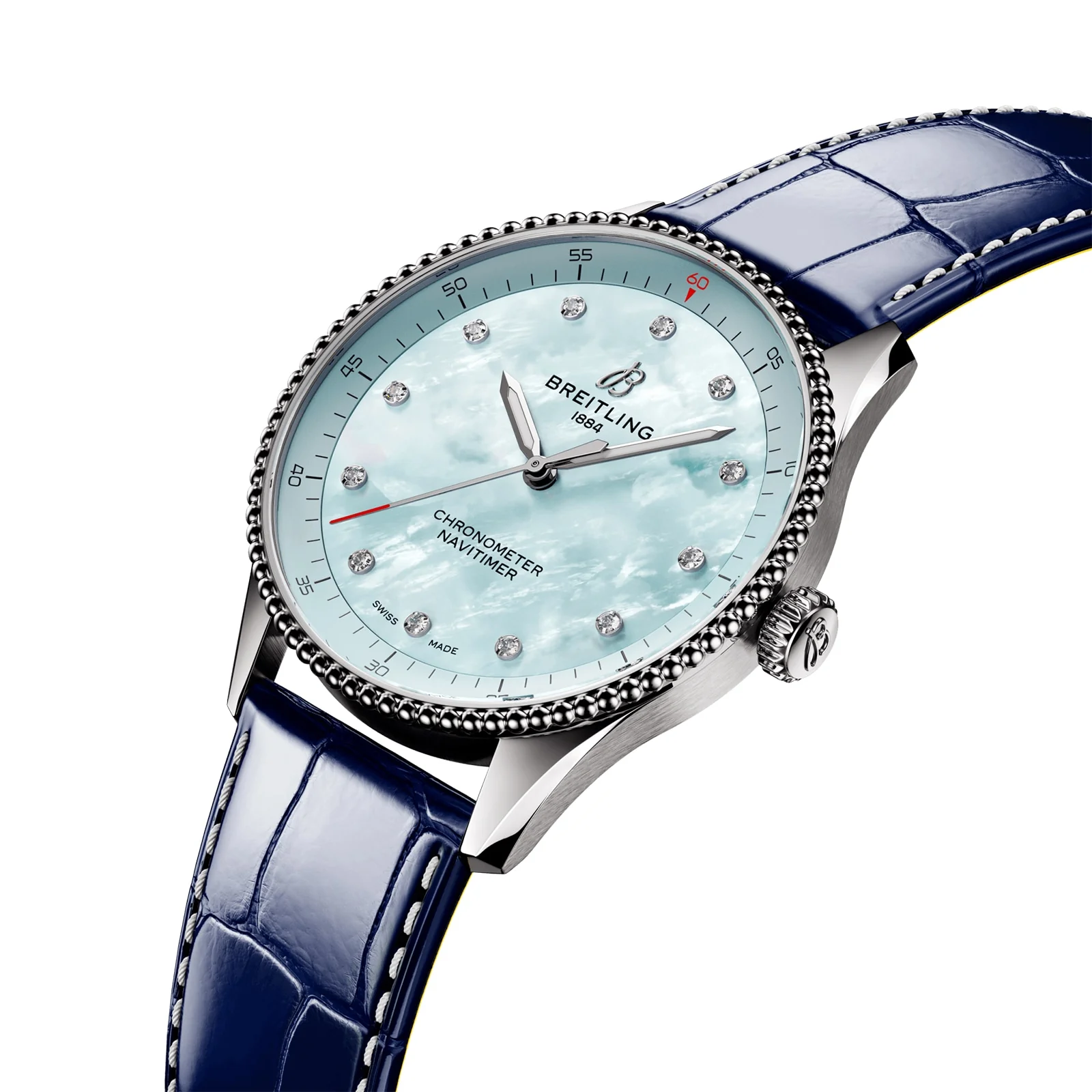 Navitimer 32 | 32mm, Steel, Alligator Leather, Diamond Blue Dial - Image 3