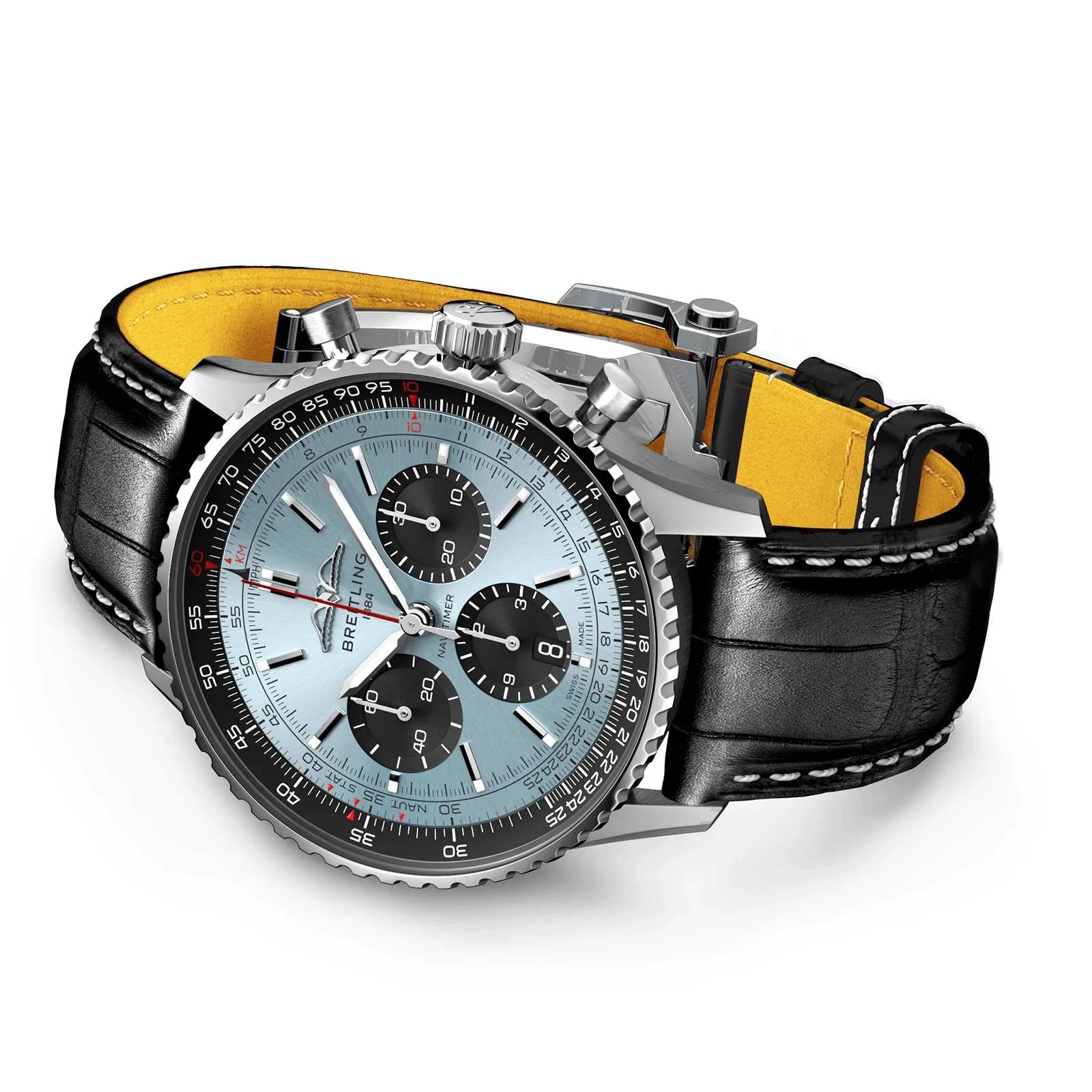 Navitimer B01 Chronograph 43 | 43mm, Steel, Alligator Leather, Blue Dial - Image 3