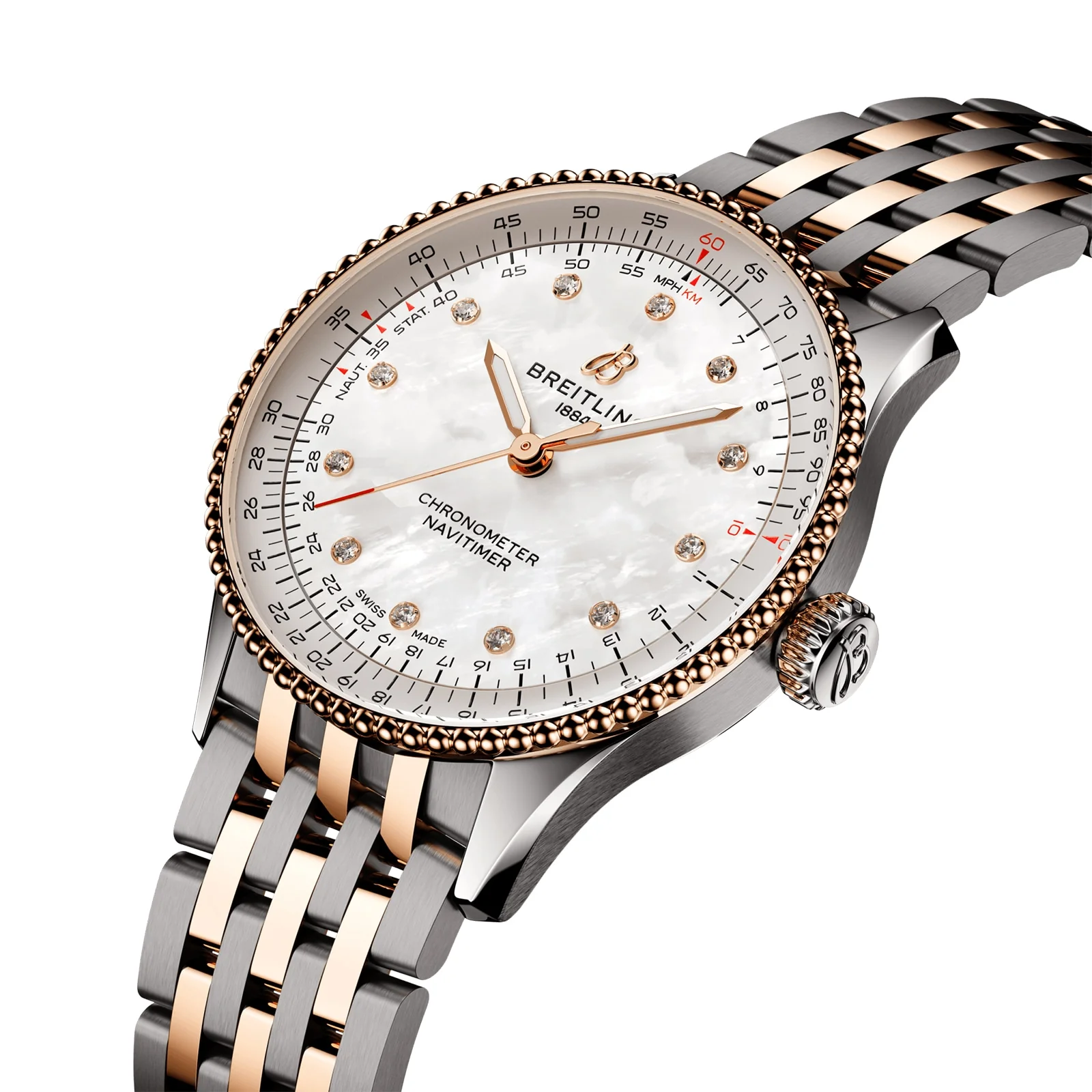 Navitimer Automatic 36 | 36mm, Two-Tone Steel & 18K Rose Gold, Diamond White Dial - Image 3