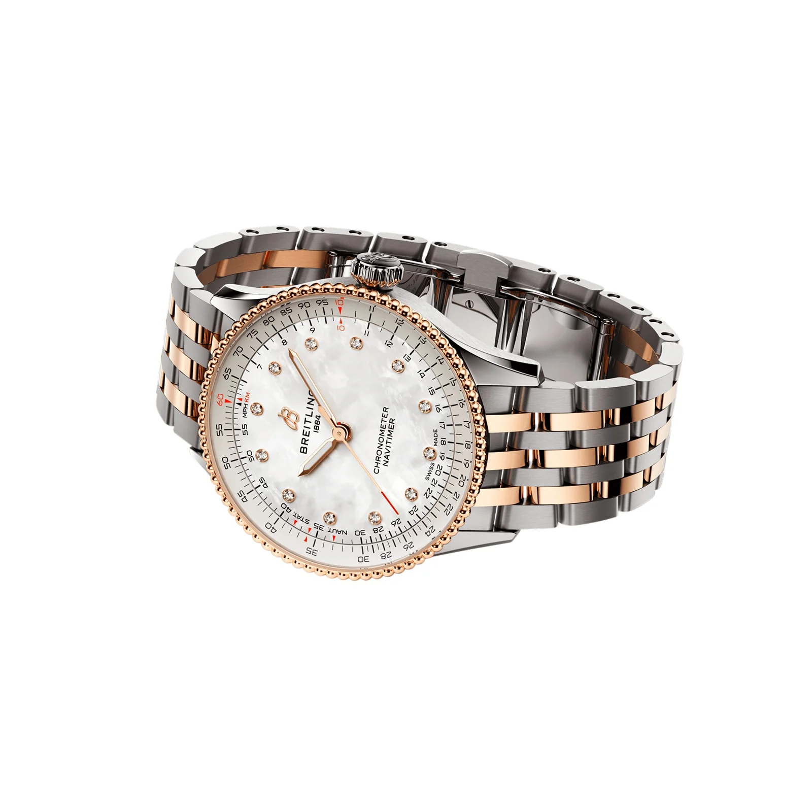 Navitimer Automatic 36 | 36mm, Two-Tone Steel & 18K Rose Gold, Diamond White Dial - Image 4