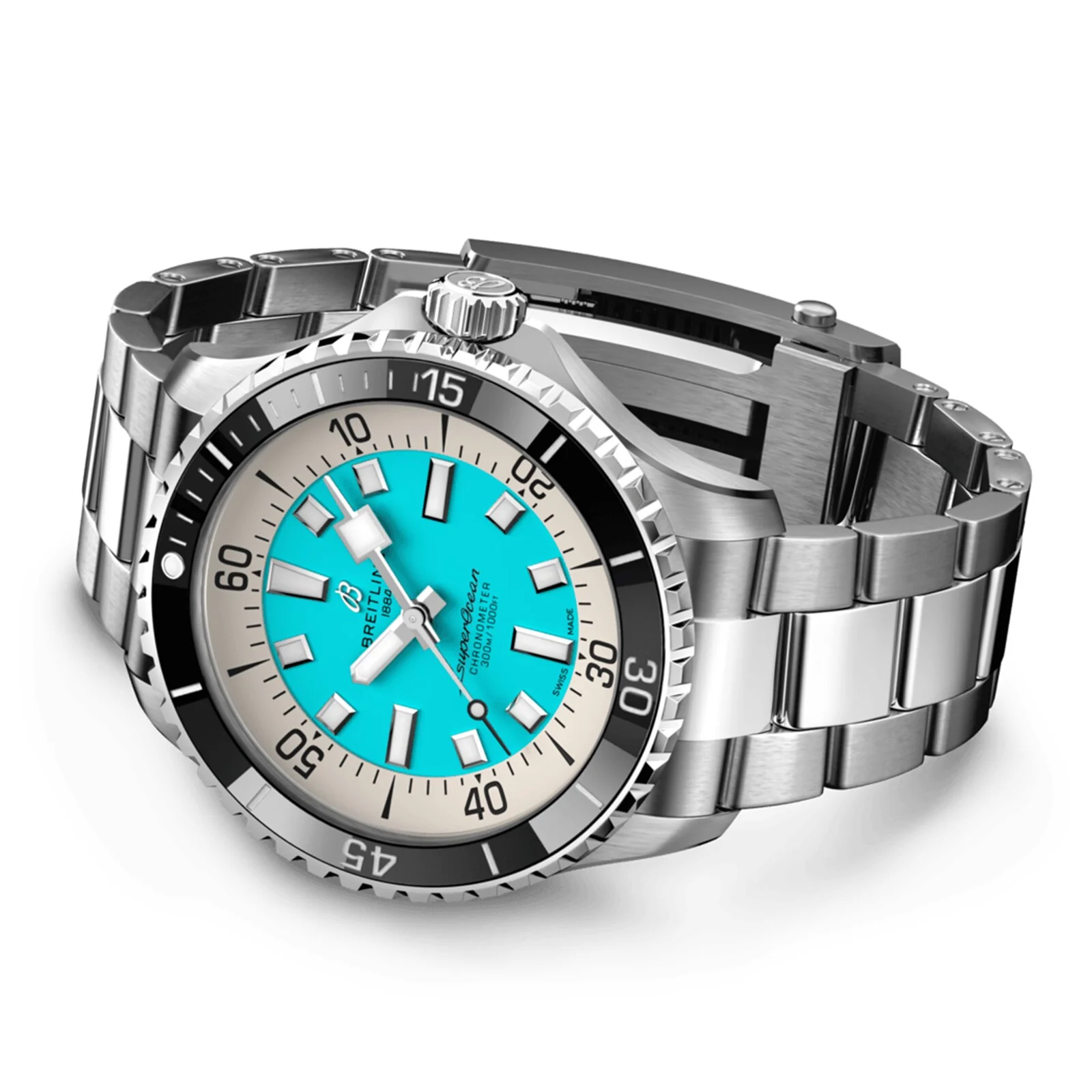 Superocean Automatic 44 | 44mm, Steel, Turquoise Dial - Image 4