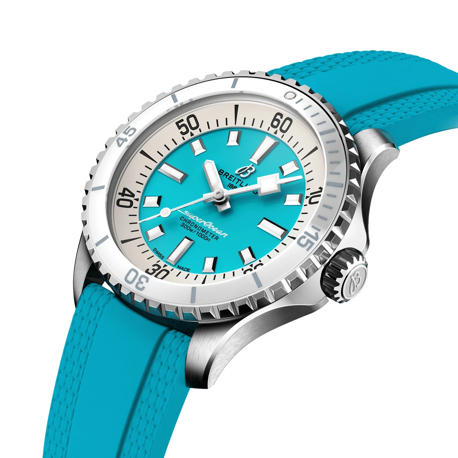 Superocean Automatic 36 | 36mm, Steel, Rubber, Turquoise Dial - Image 3
