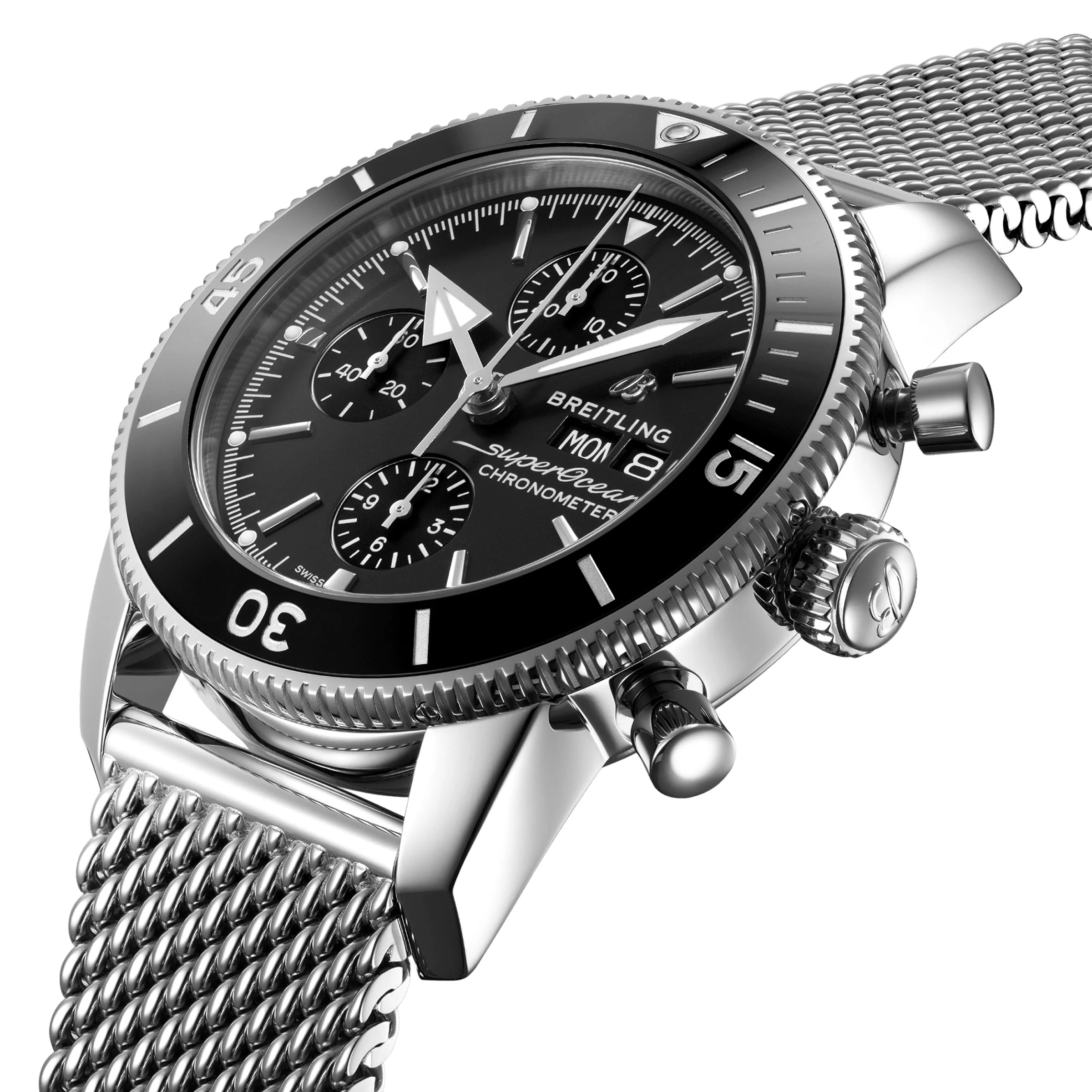 Superocean Heritage Chronograph 44 | 44mm, Steel, Black Dial - Image 2
