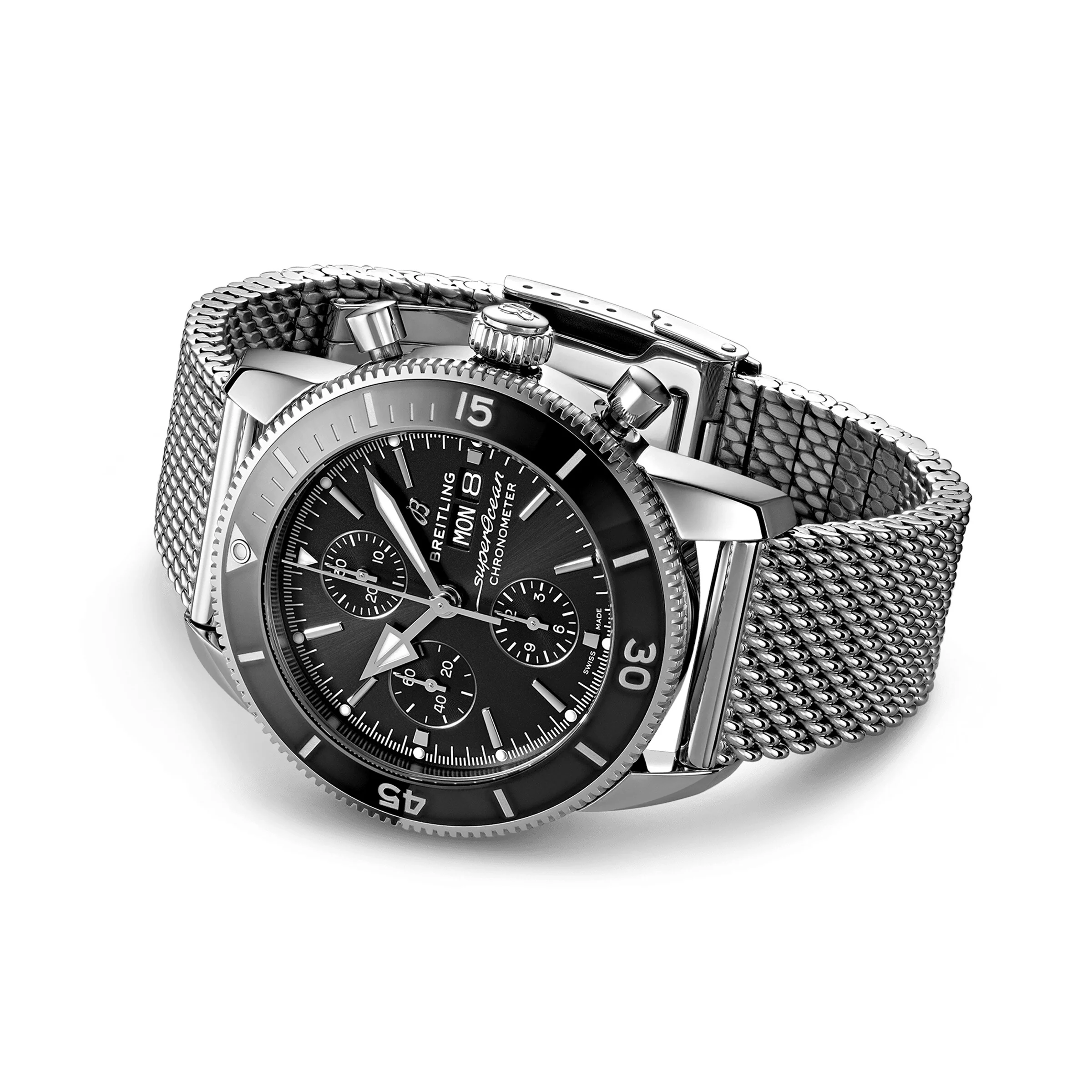 Superocean Heritage Chronograph 44 | 44mm, Steel, Black Dial - Image 3