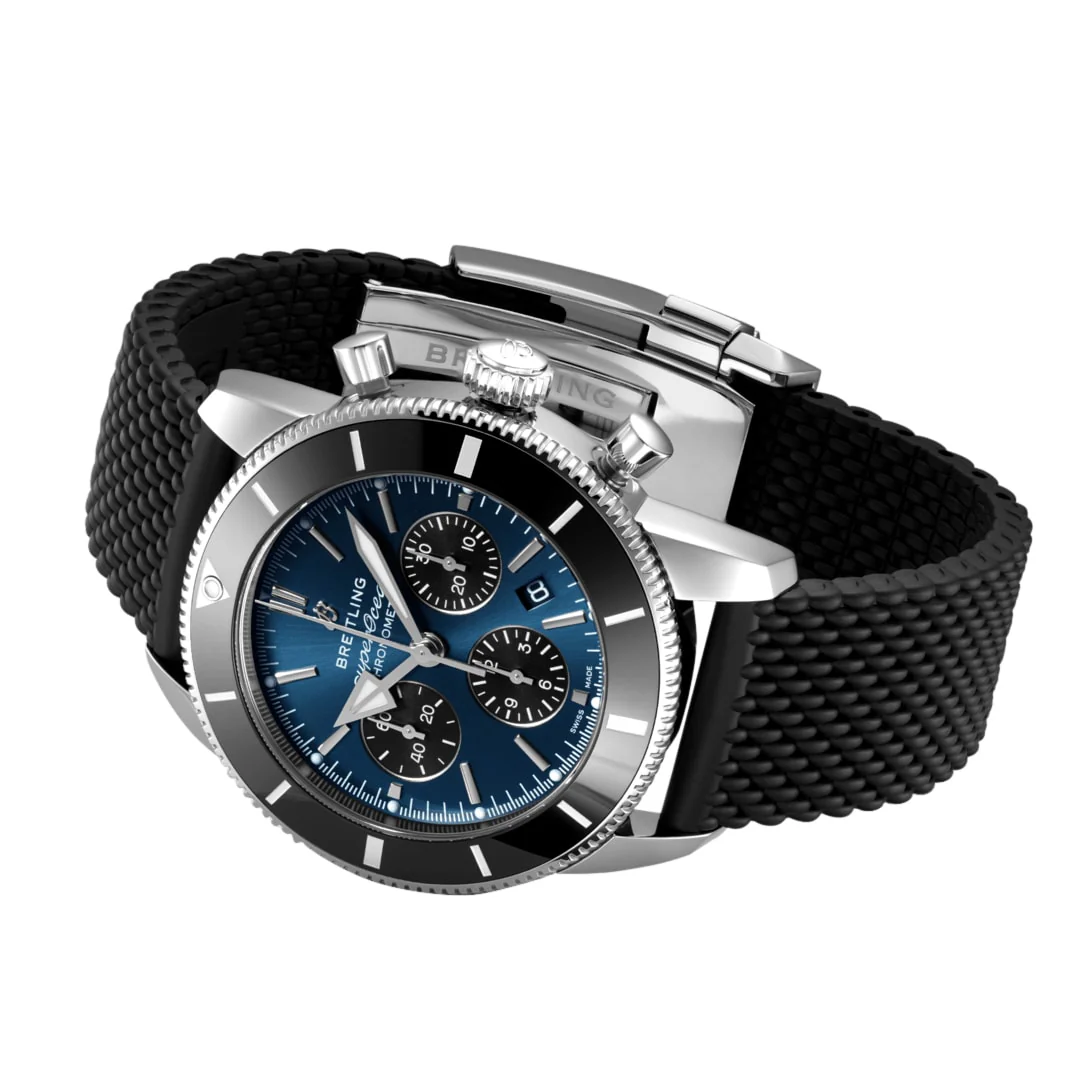 Superocean Heritage B01 Chronograph 44 | 44mm, Steel, Rubber, Blue Dial - Image 2