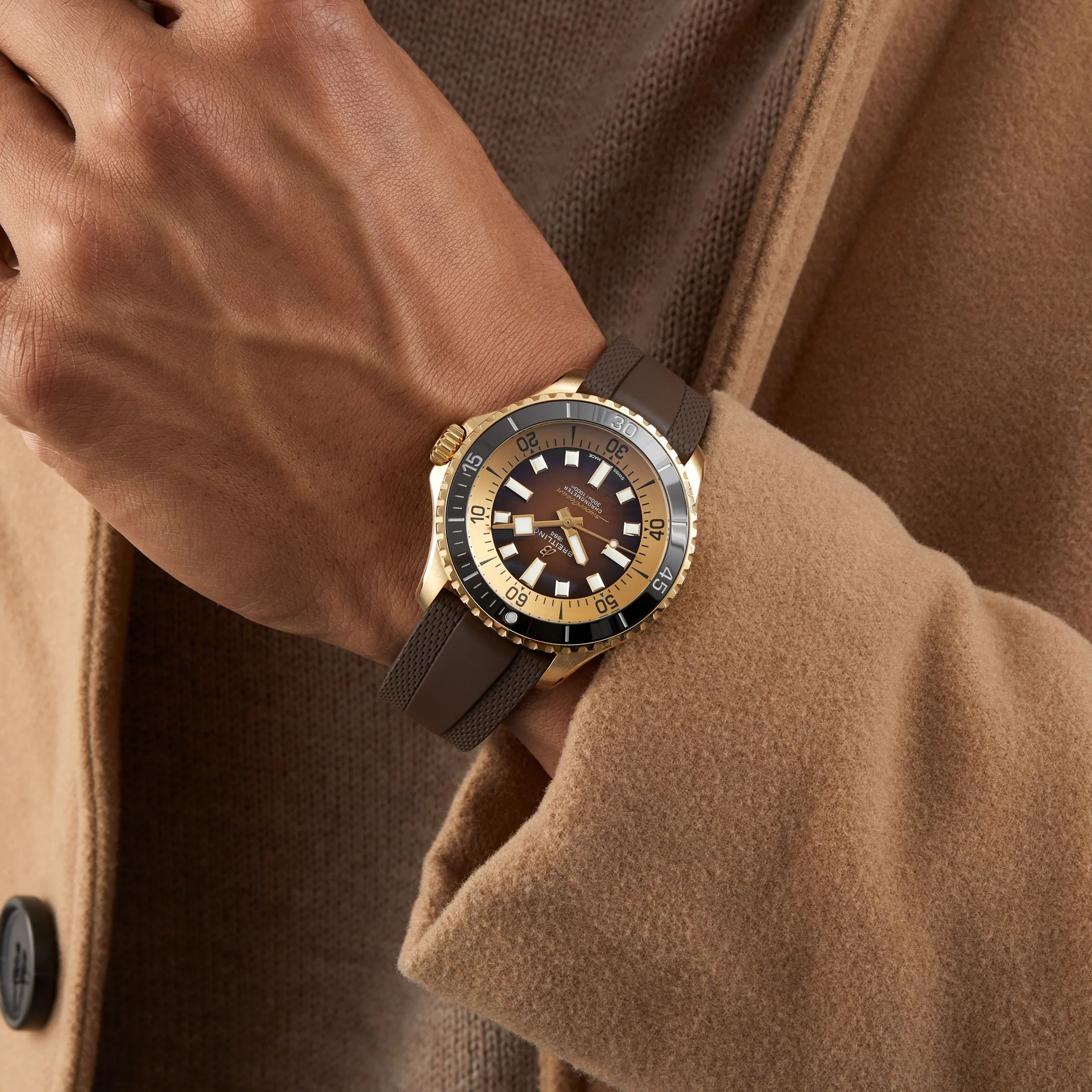 Superocean Automatic 44 | 44mm, Bronze, Rubber, Brown Dial - Image 9