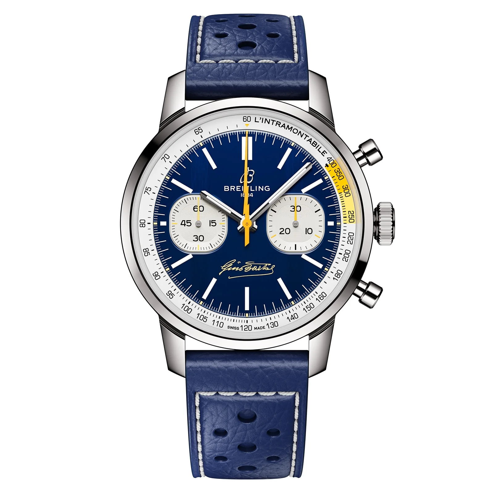 Top Time B01 Gino Bartali | 41mm, Steel, Leather, Blue Dial