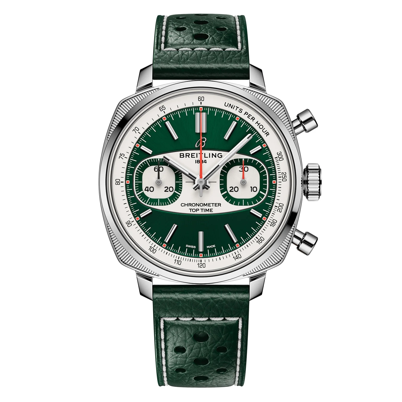 Top Time B01 Racing | 38mm, Steel, Leather, Green Dial