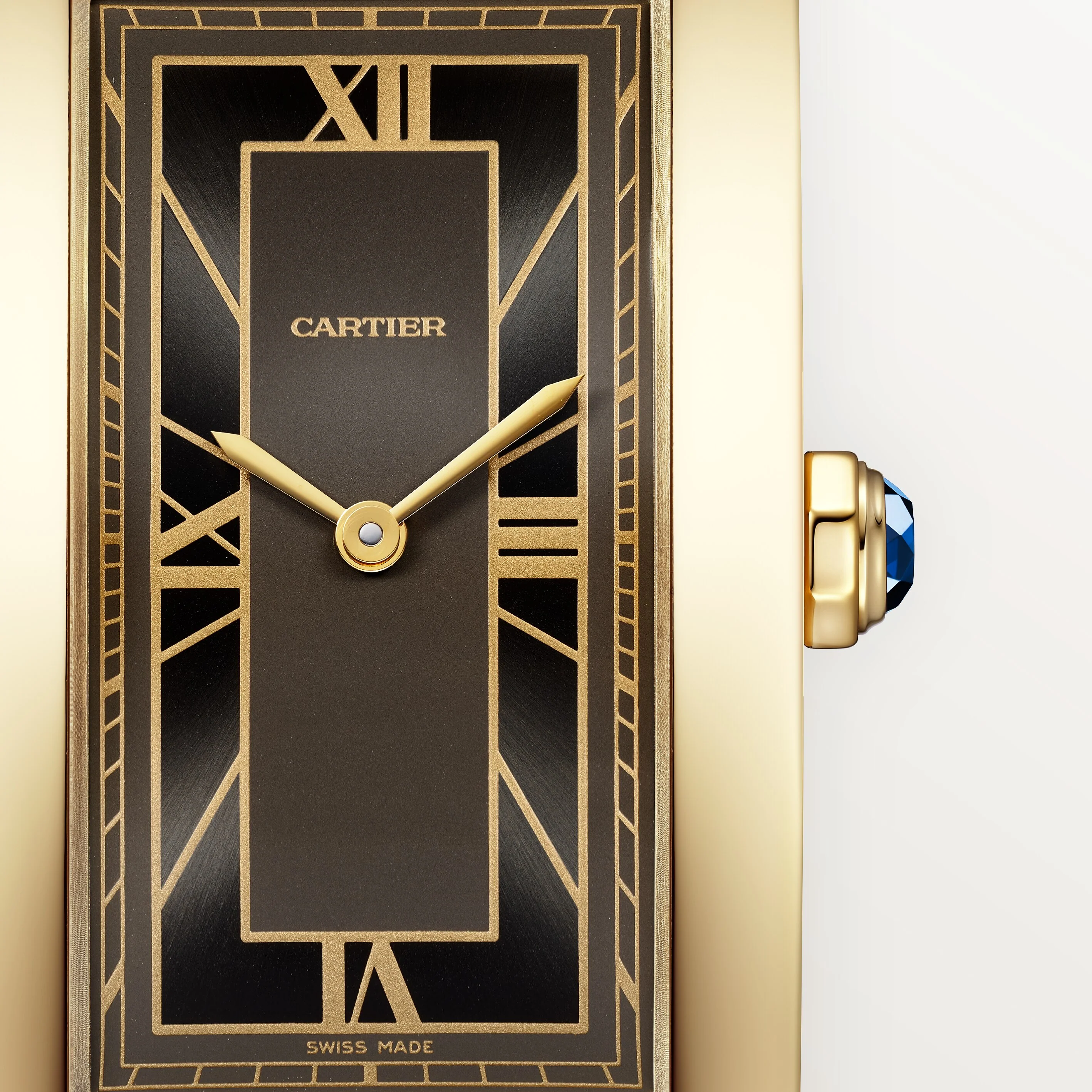Tank Américaine Large Model | 24.5mm, 18K Yellow Gold, Leather, Grey Dial - Image 6
