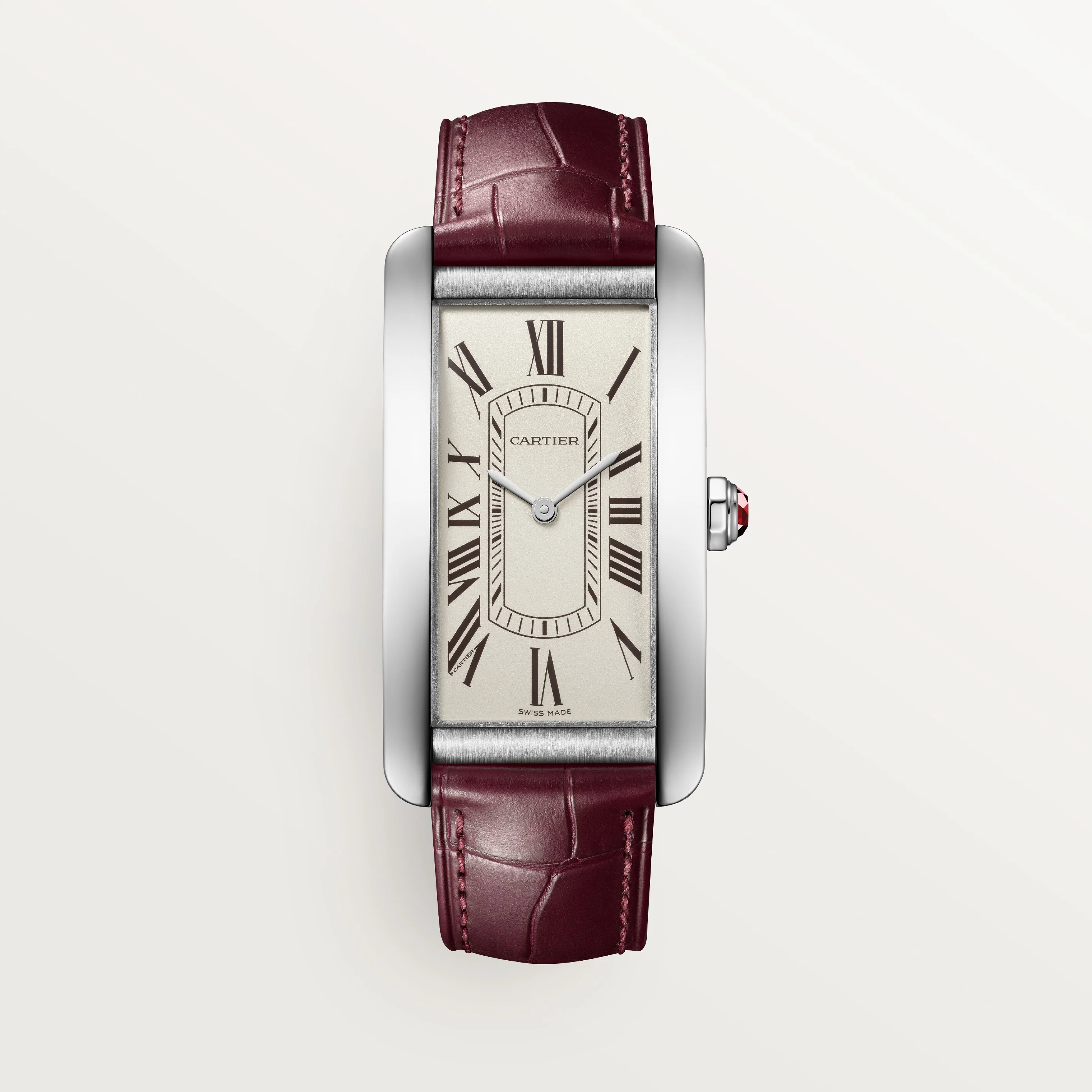 Tank Américaine Large Model | 24.5mm, Platinum, Leather, Cream Dial