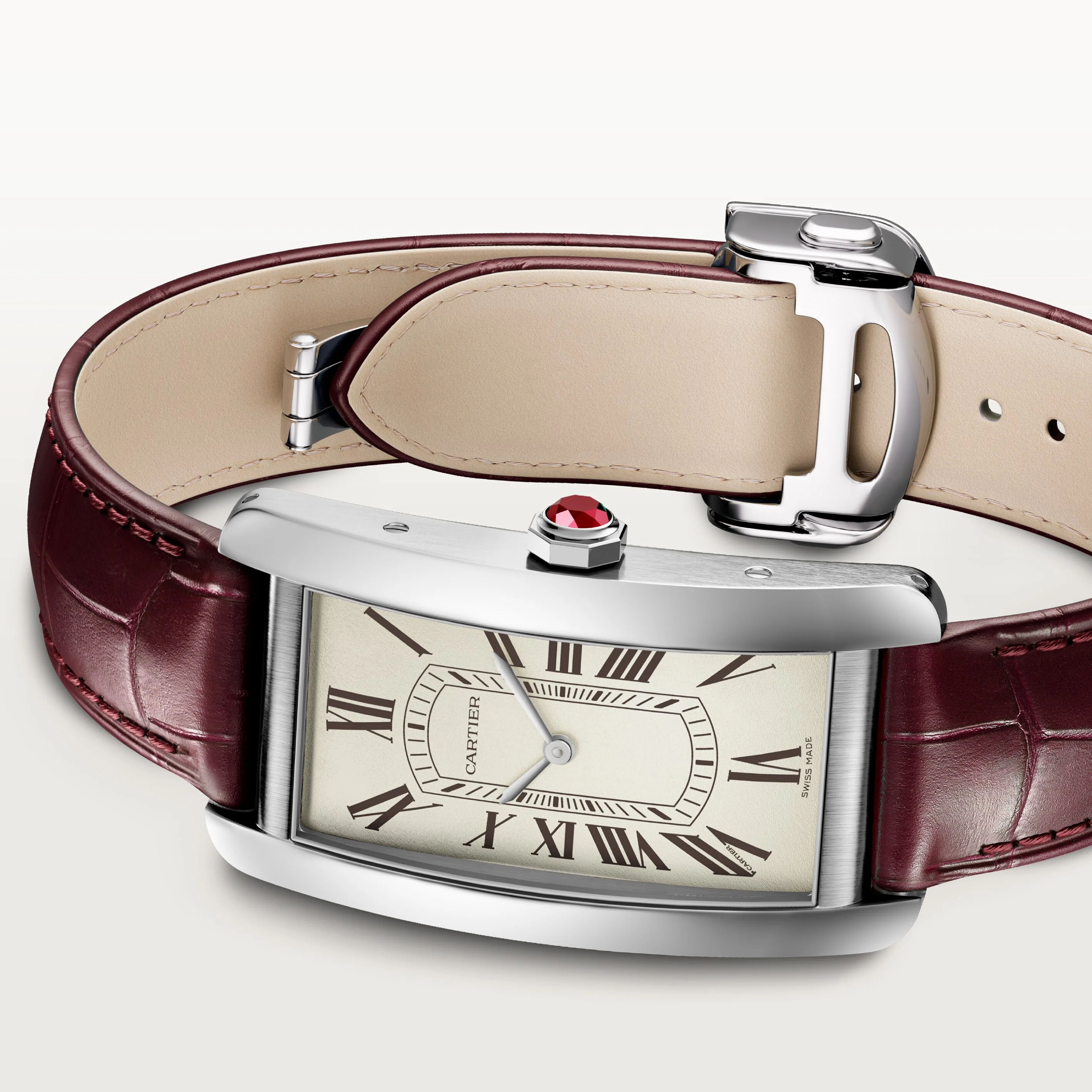 Tank Américaine Large Model | 24.5mm, Platinum, Leather, Cream Dial - Image 5