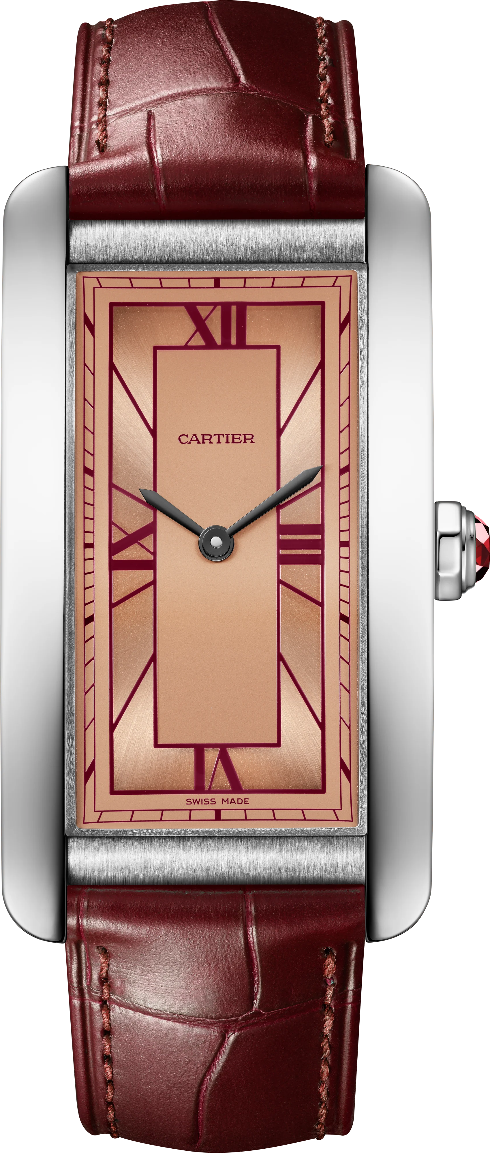 Tank Américaine Large Model | 24.5mm, Platinum, Leather, Pink Dial - Image 2