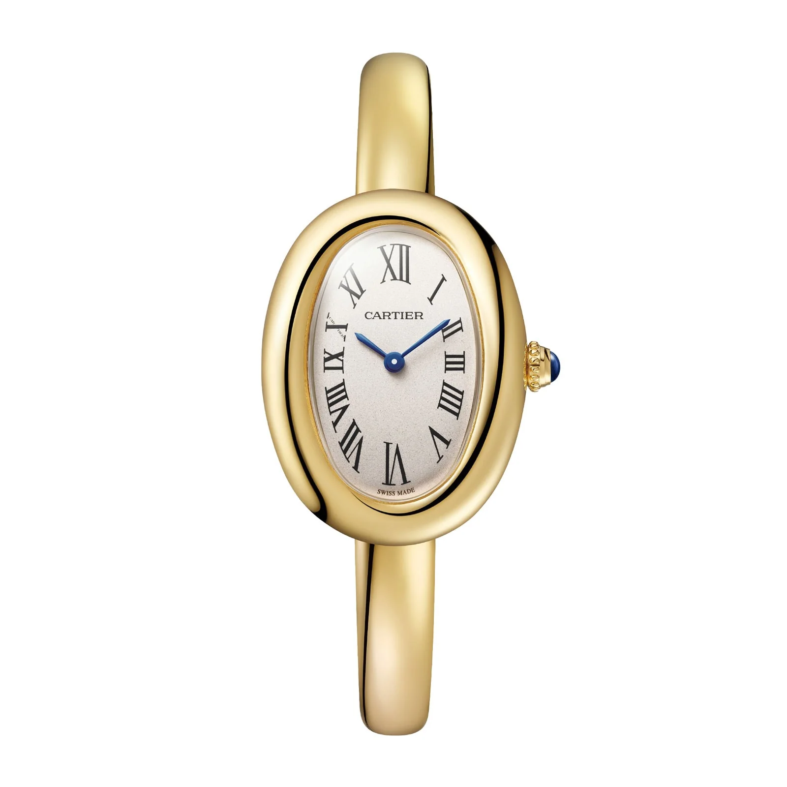 Baignoire Small Model | 23mm, 18K Yellow Gold, Silvered Dial, Ref. WGBA0037