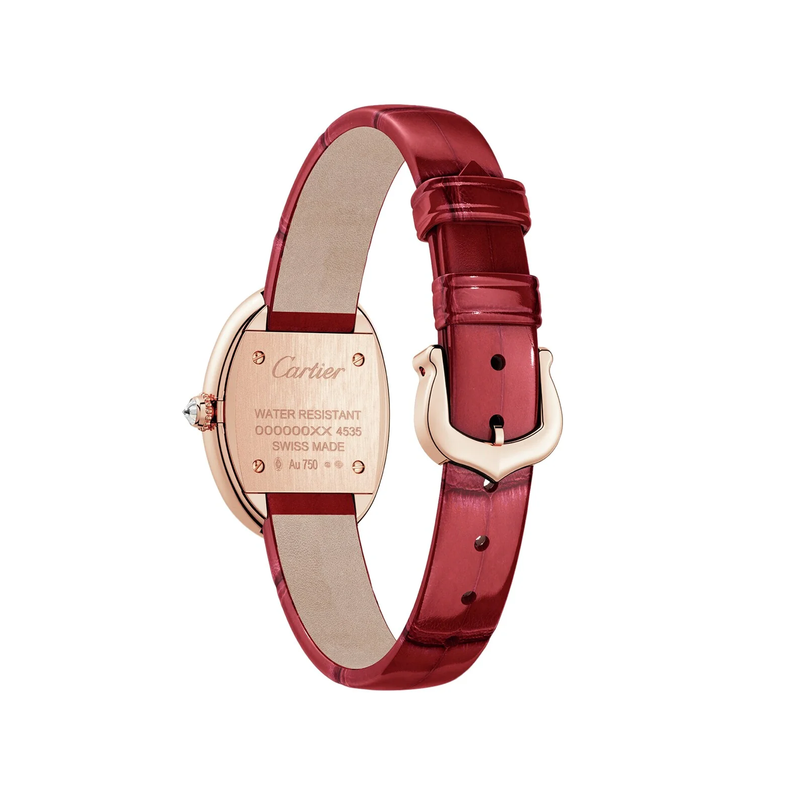 Baignoire Mini Model | 23mm, 18K Rose Gold, Alligator Leather, Silver Dial - Image 3